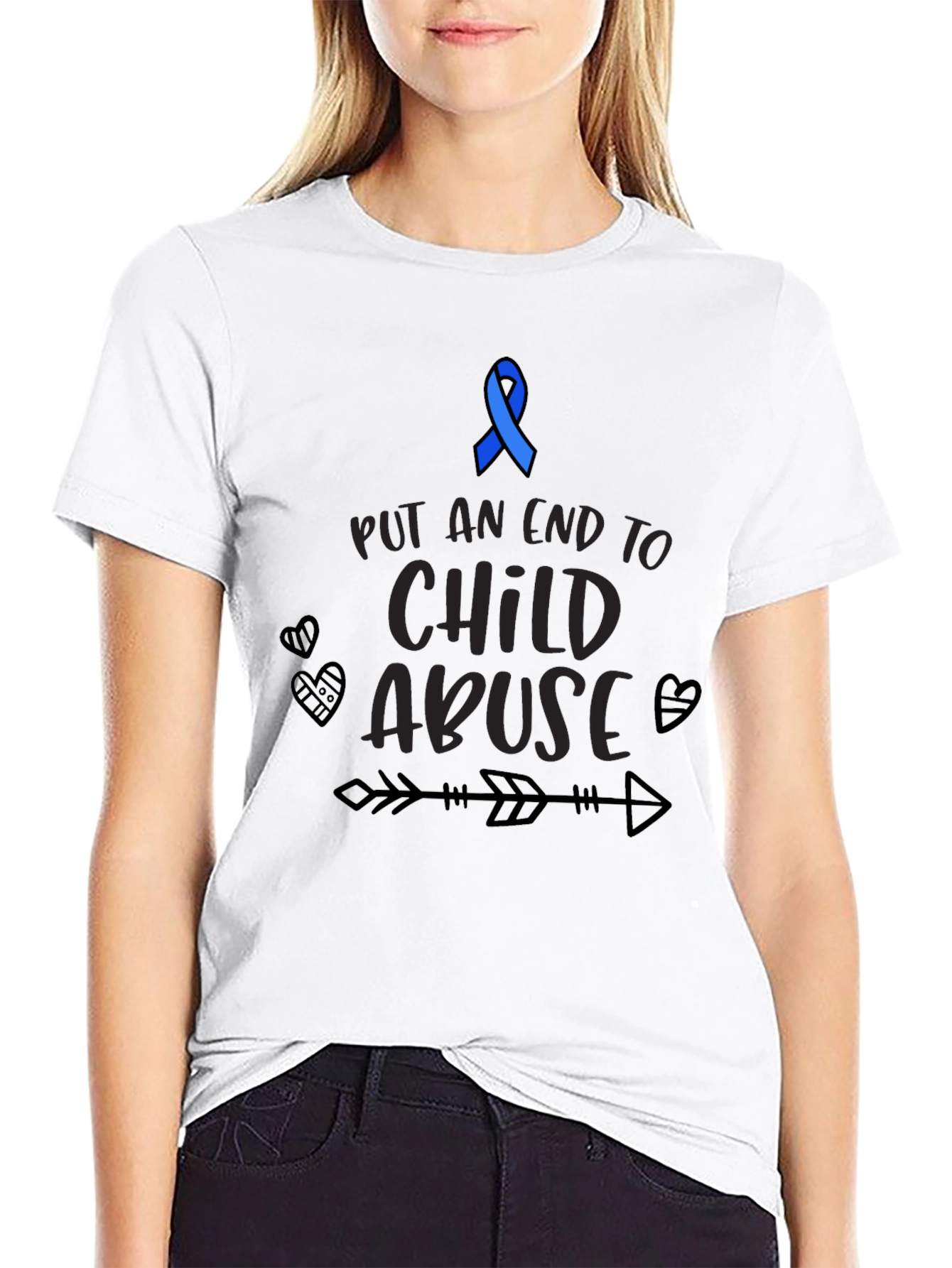Child Abuse Awareness Ribbon Graphic Tee
