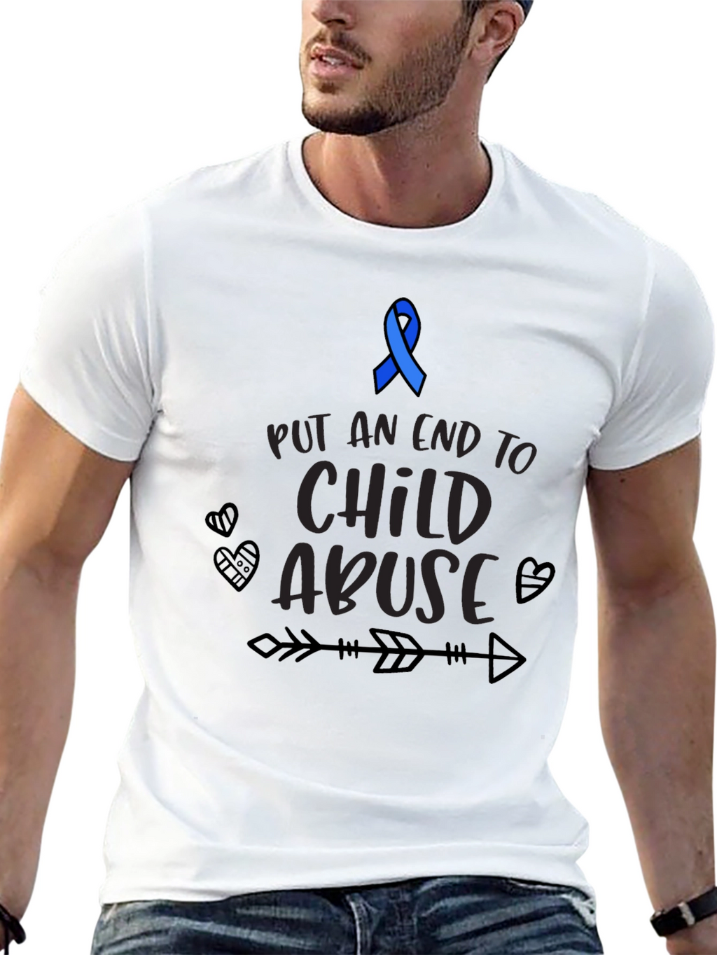 Child Abuse Awareness Ribbon Graphic Tee