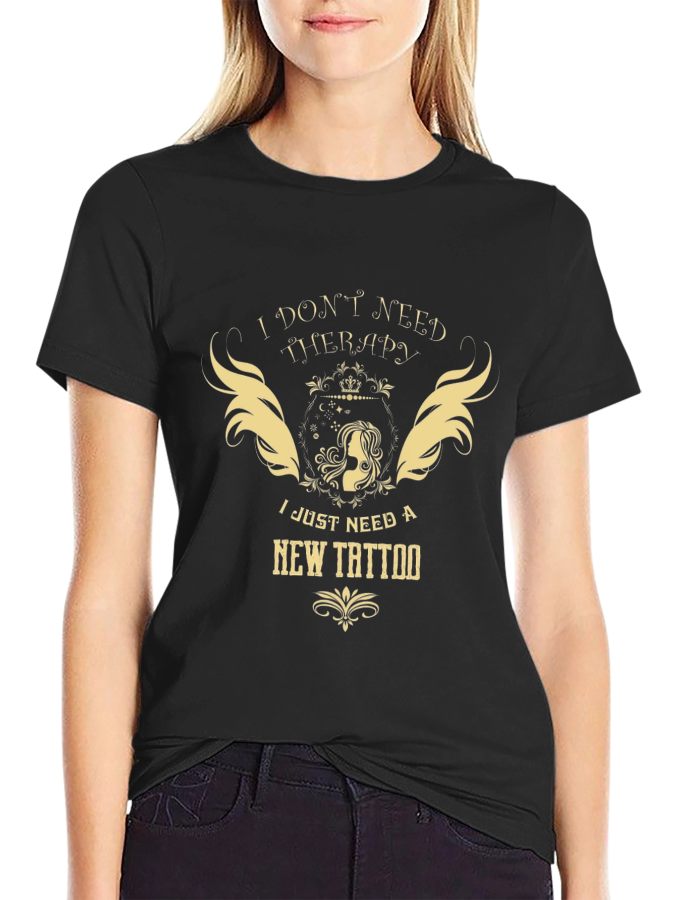 Therapy Tattoo Black Graphic Tee