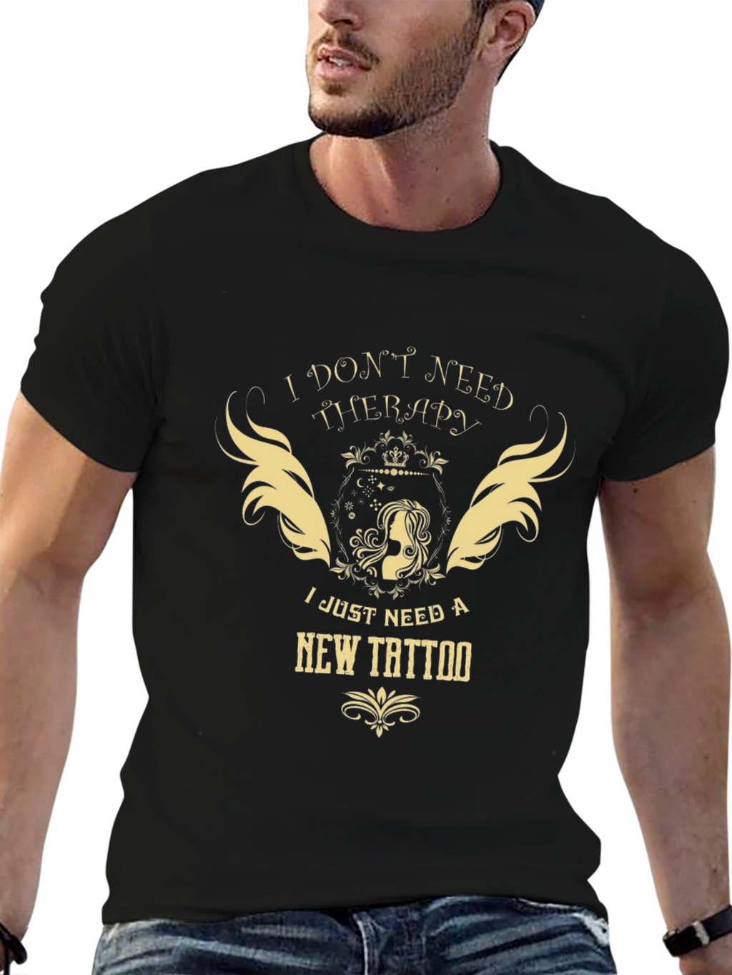 Therapy Tattoo Black Graphic Tee