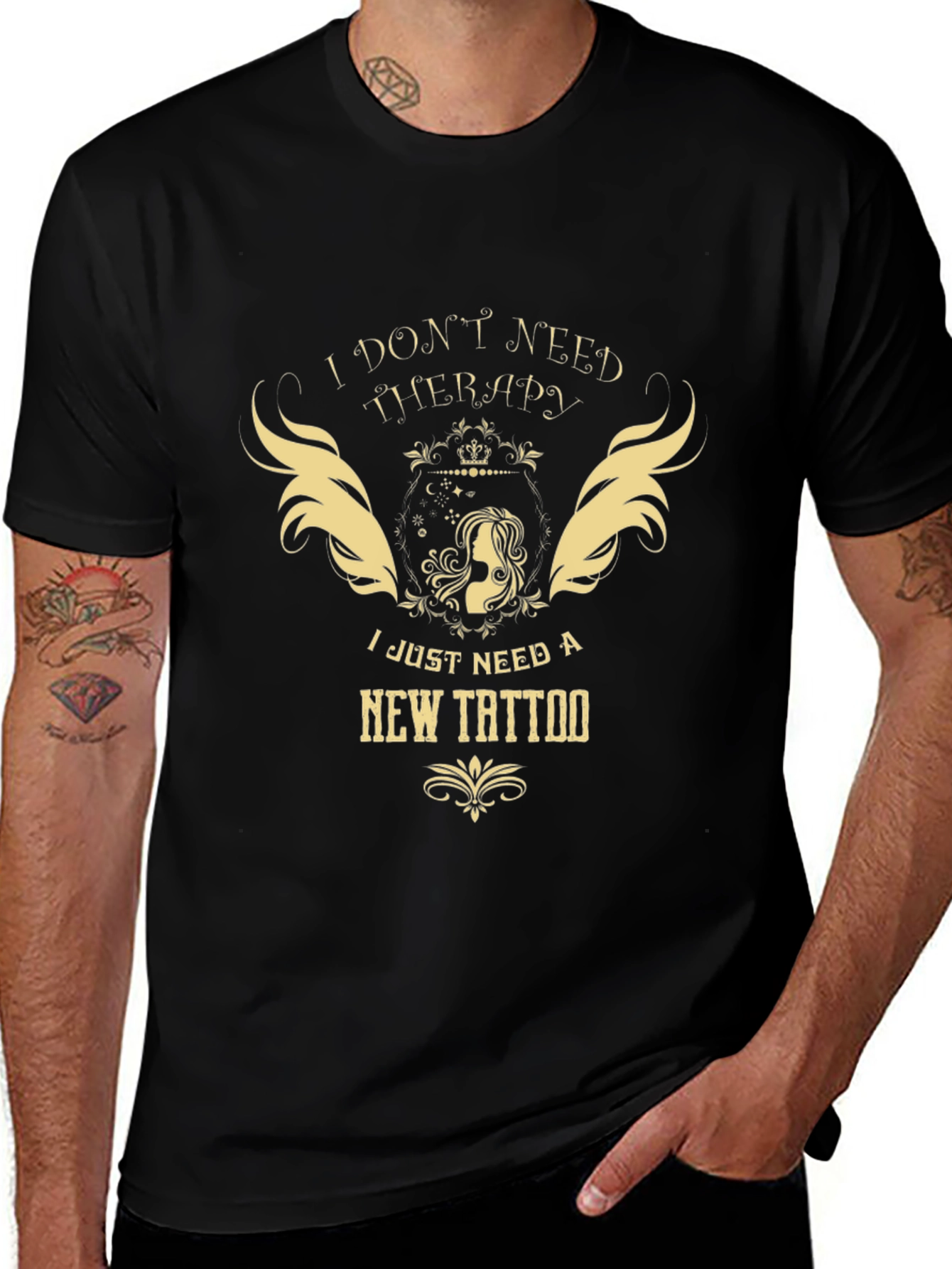 Therapy Tattoo Black Graphic Tee