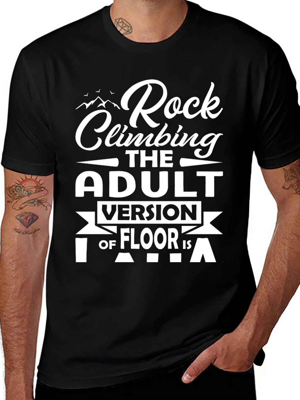 Rock Climbing Adult Version T-Shirt