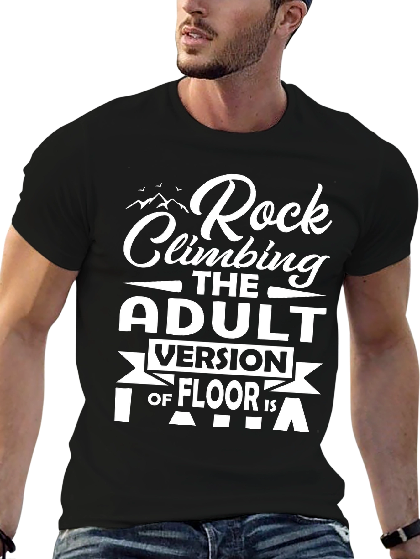 Rock Climbing Adult Version T-Shirt