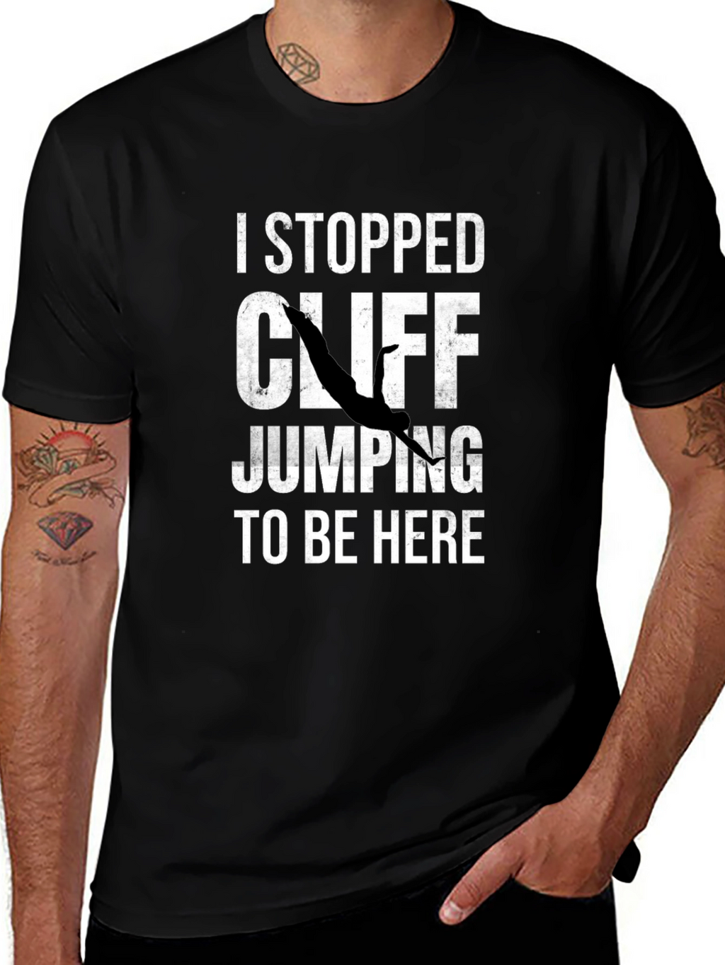 I Stopped Cliff Jumping T-Shirt - Funny Graphic Tee