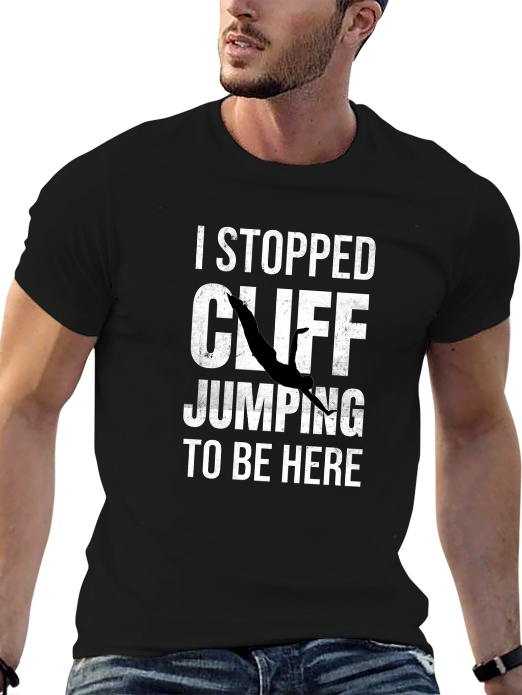I Stopped Cliff Jumping T-Shirt - Funny Graphic Tee