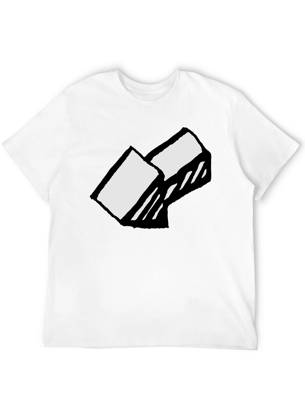Abstract Block Graphic Tee - Soft Cotton Black T-Shirt