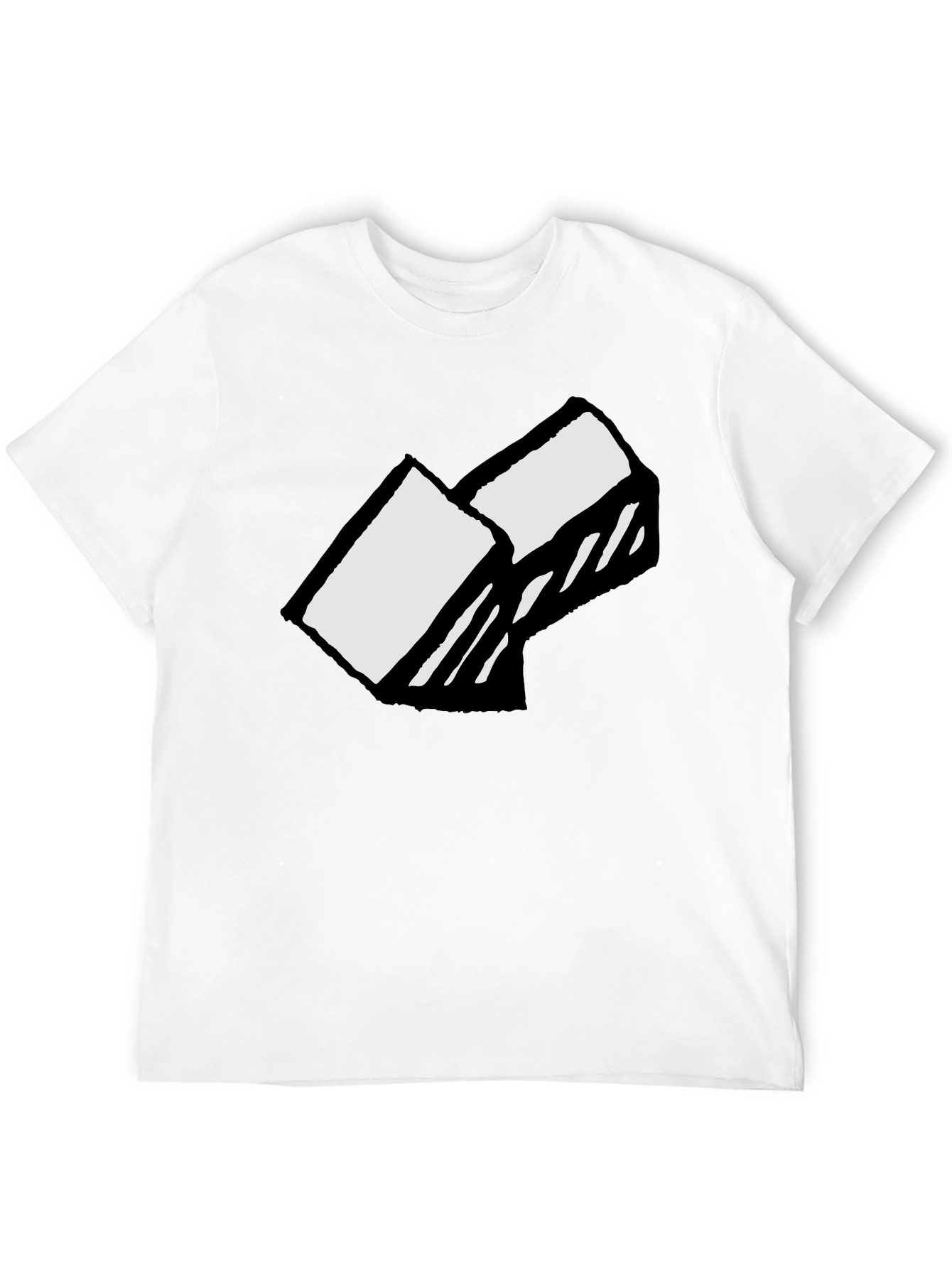 Abstract Block Graphic Tee - Soft Cotton Black T-Shirt