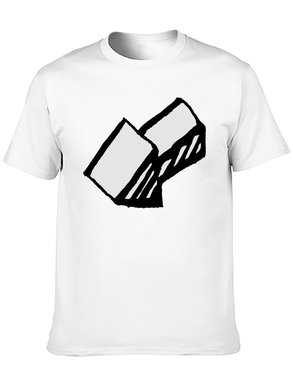 Abstract Block Graphic Tee - Soft Cotton Black T-Shirt