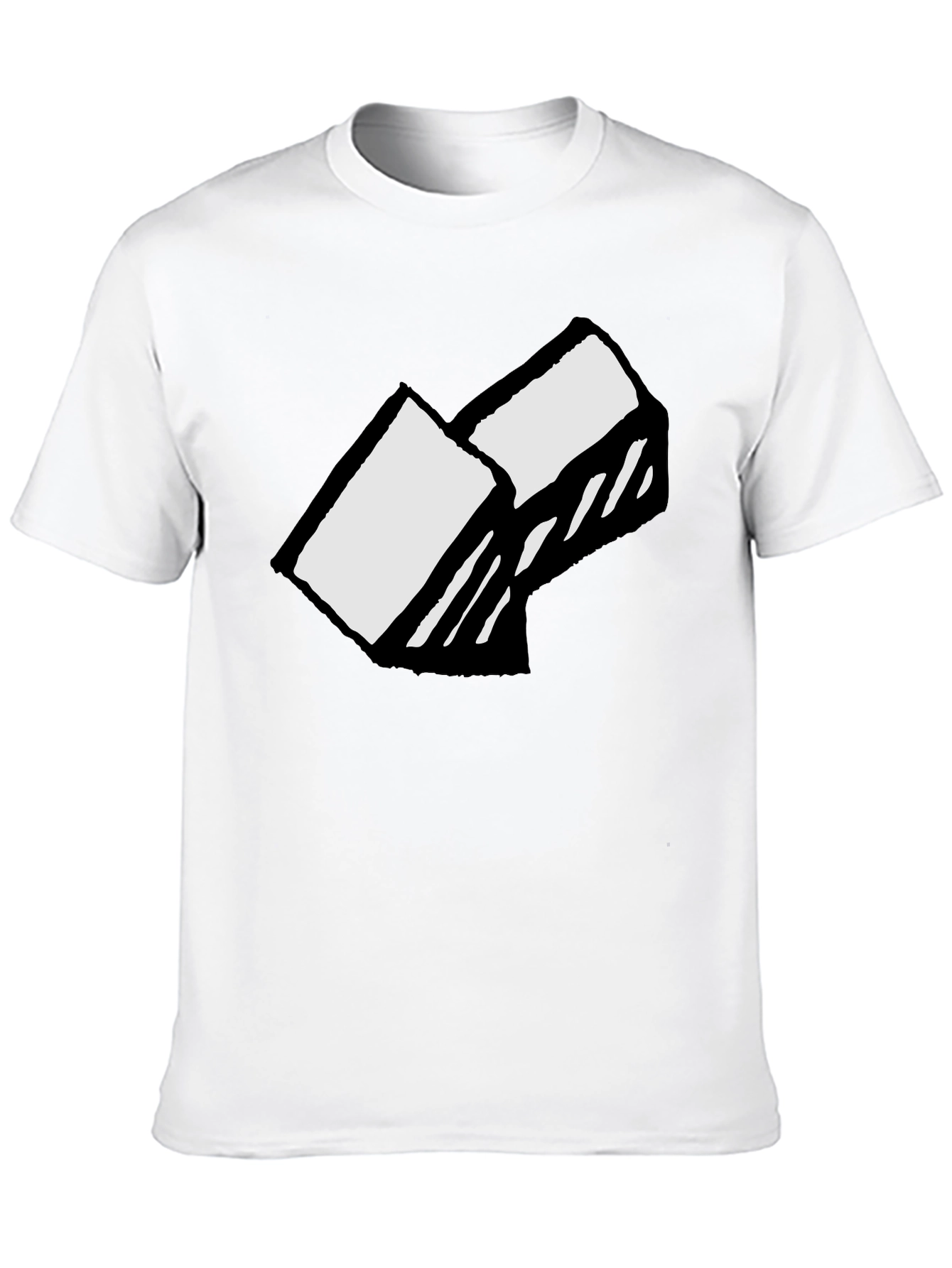 Abstract Block Graphic Tee - Soft Cotton Black T-Shirt