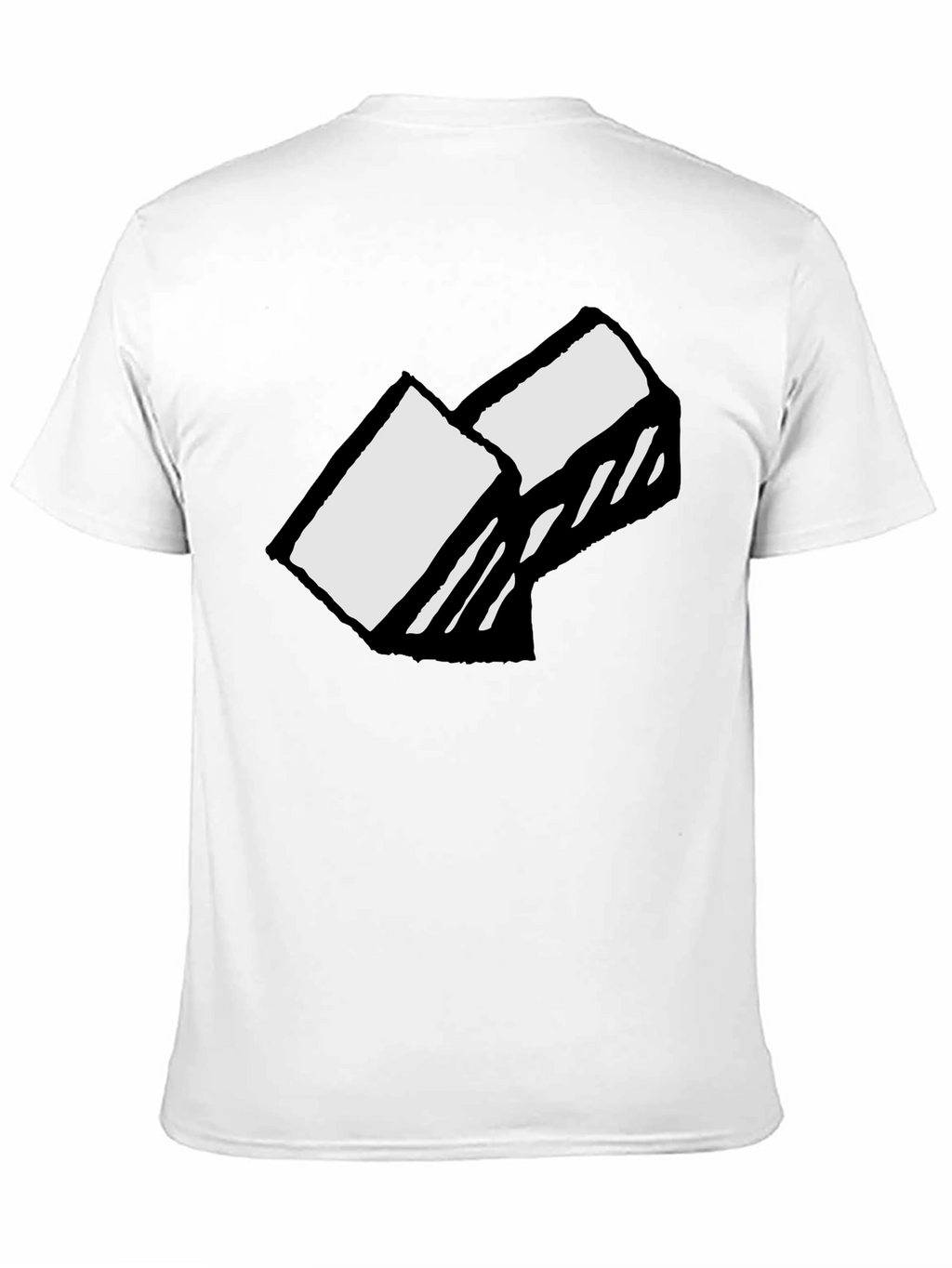 Abstract Block Graphic Tee - Soft Cotton Black T-Shirt