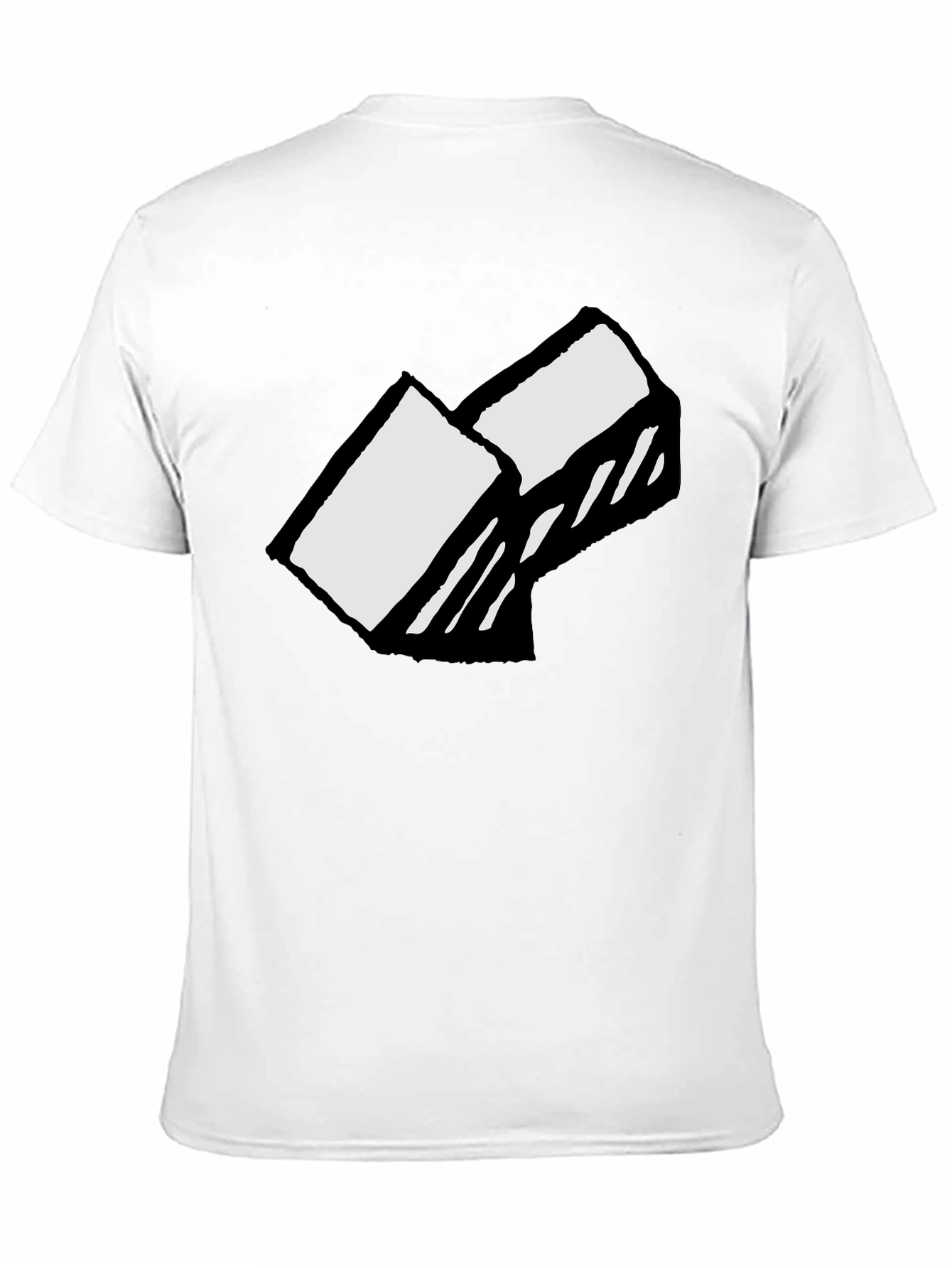 Abstract Block Graphic Tee - Soft Cotton Black T-Shirt