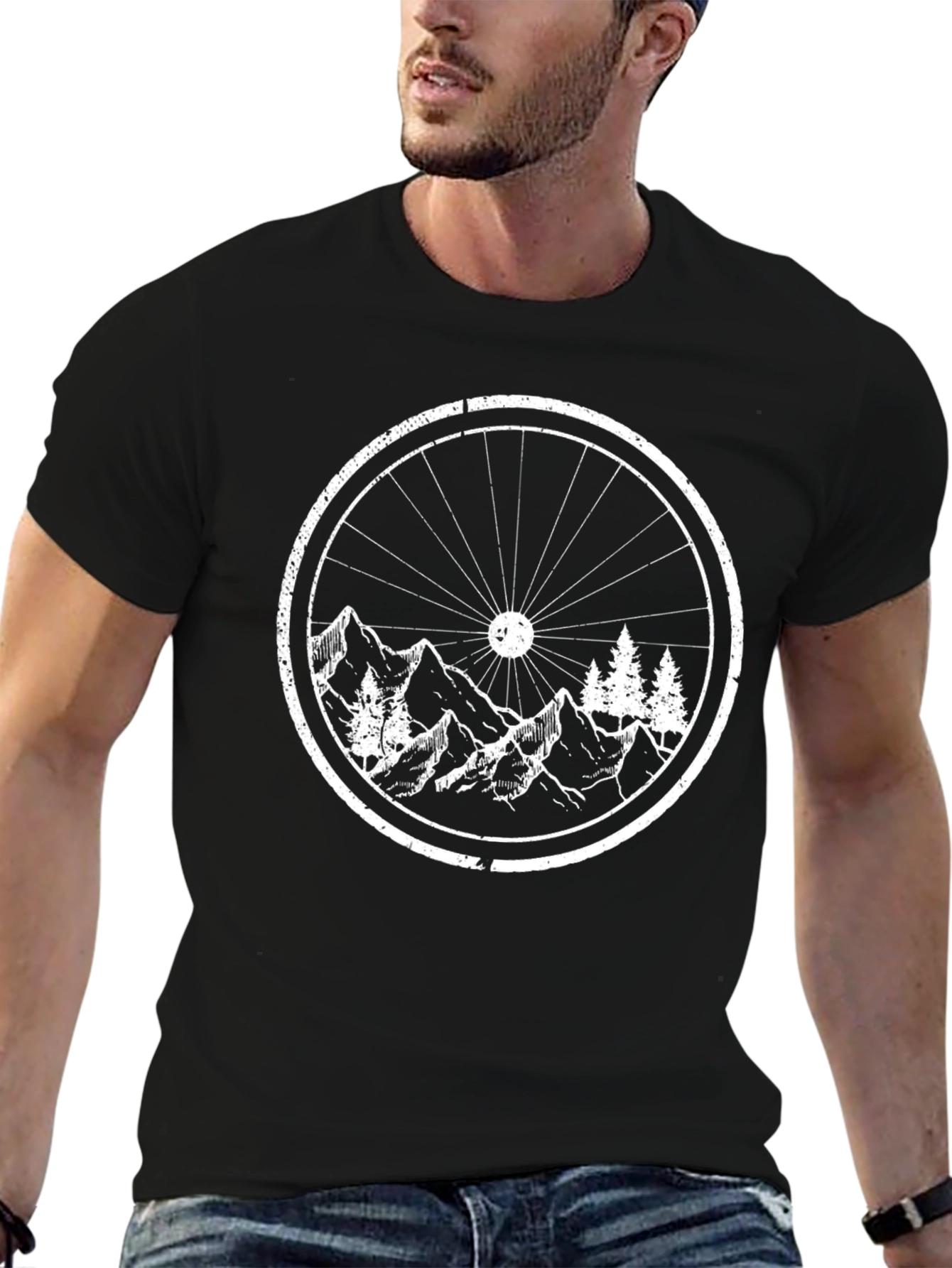 Mountain Bike Wheel Graphic Tee - Adventure Awaits!