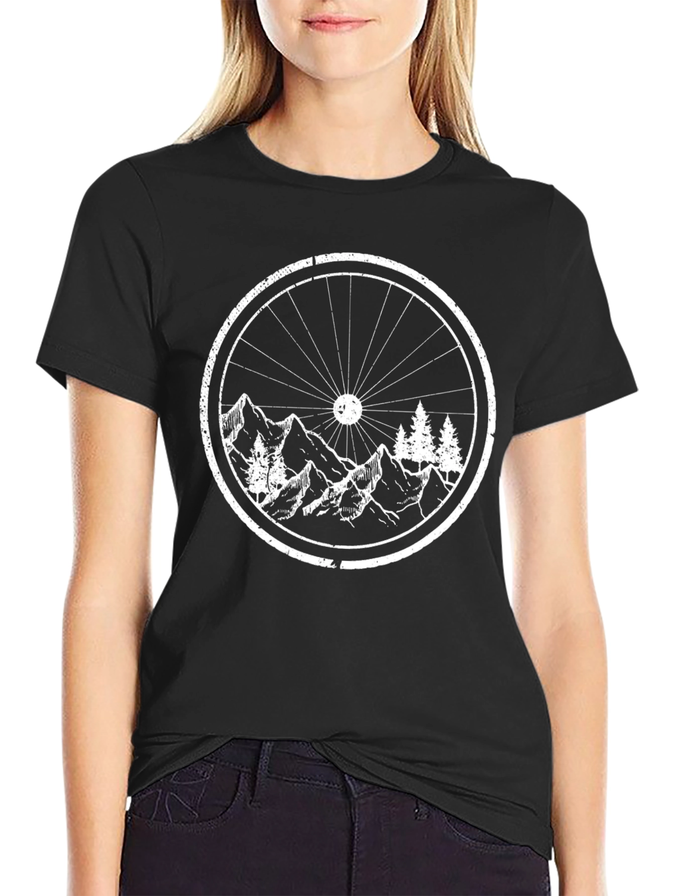 Mountain Bike Wheel Graphic Tee - Adventure Awaits!