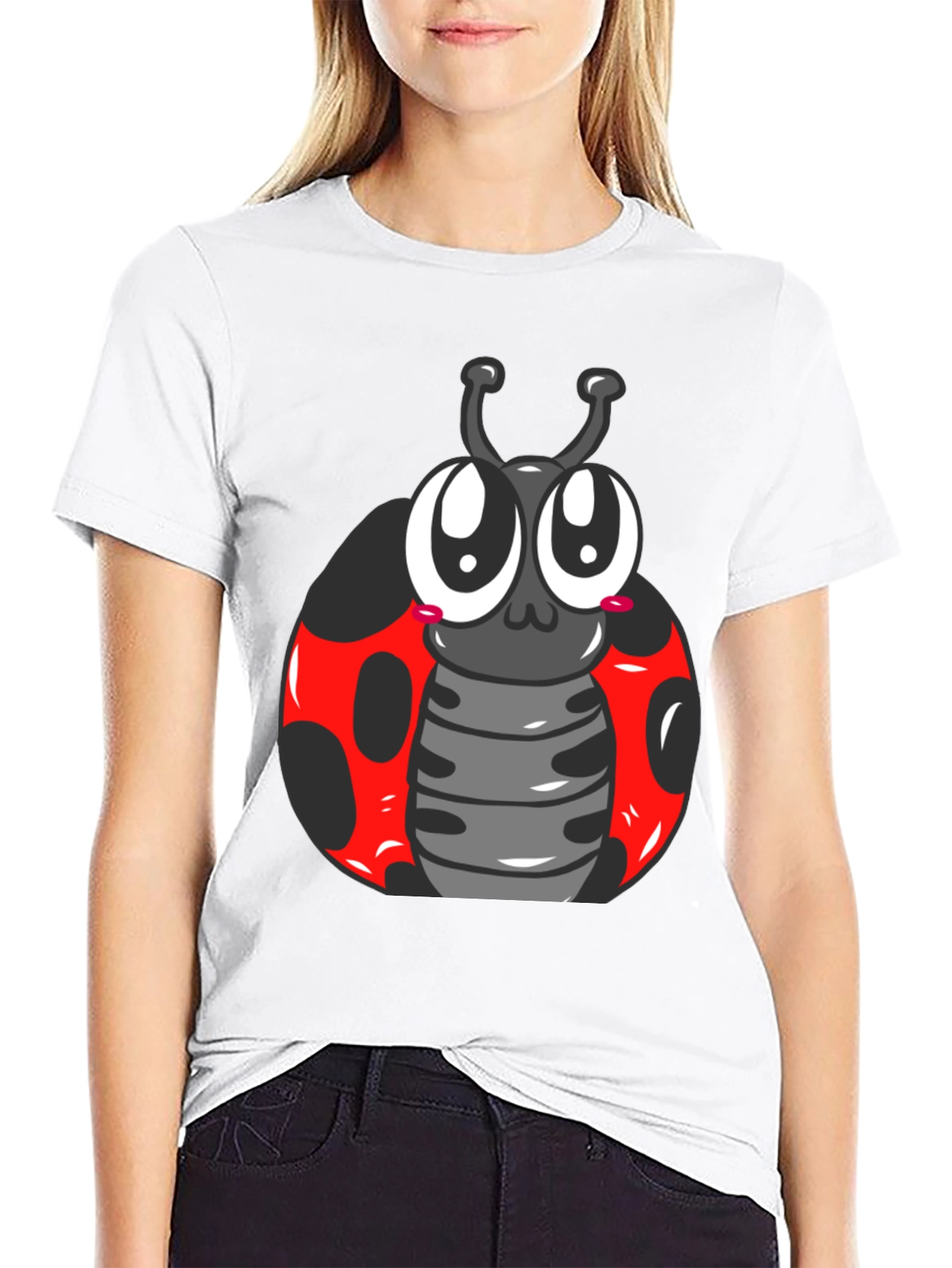 Ladybug Graphic Tee - Cute Cartoon Bug Shirt