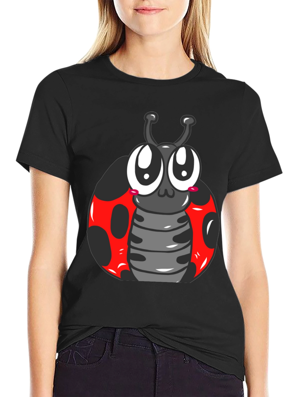 Ladybug Graphic Tee - Cute Cartoon Bug Shirt