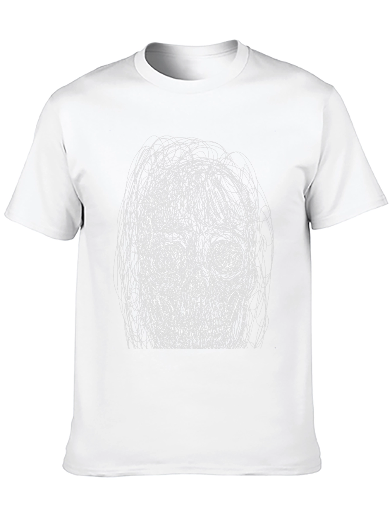 Skull Scribble Tee - Edgy Graphic Print T-Shirt
