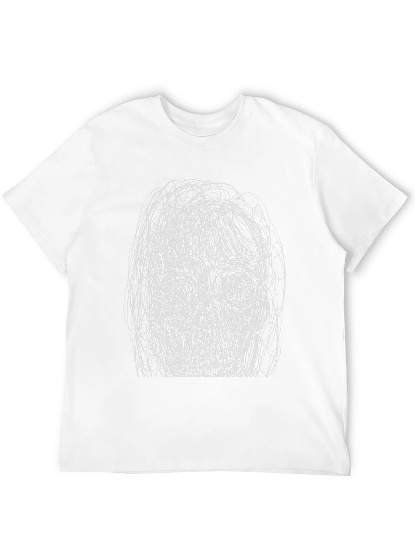 Skull Scribble Tee - Edgy Graphic Print T-Shirt
