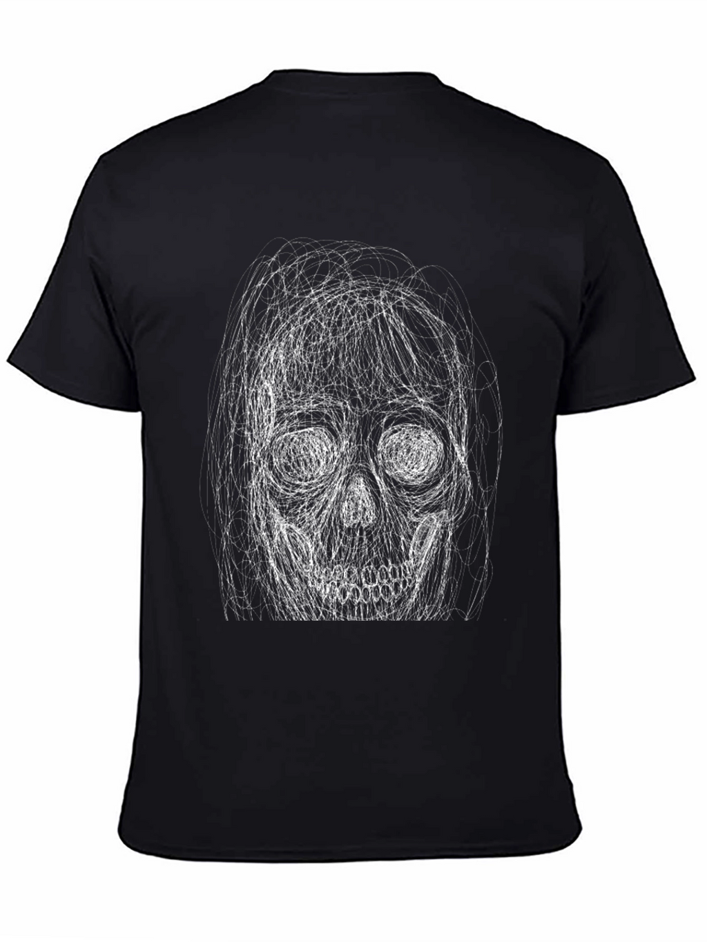 Skull Scribble Tee - Edgy Graphic Print T-Shirt