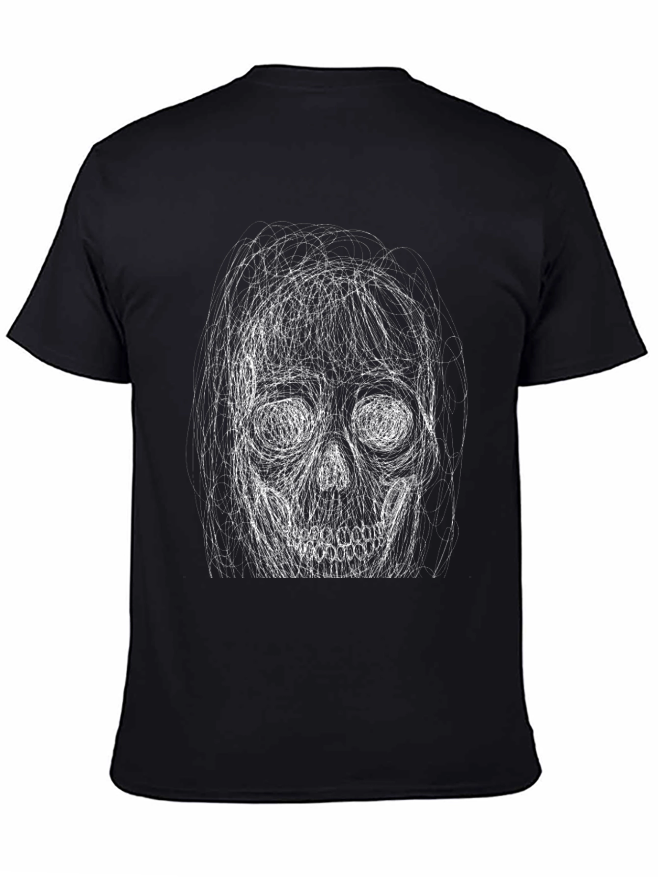 Skull Scribble Tee - Edgy Graphic Print T-Shirt
