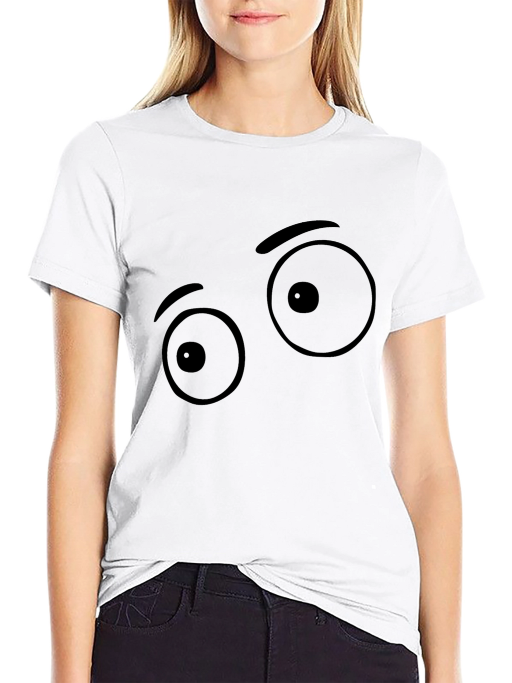 Funny Eye Graphic Black T-Shirt