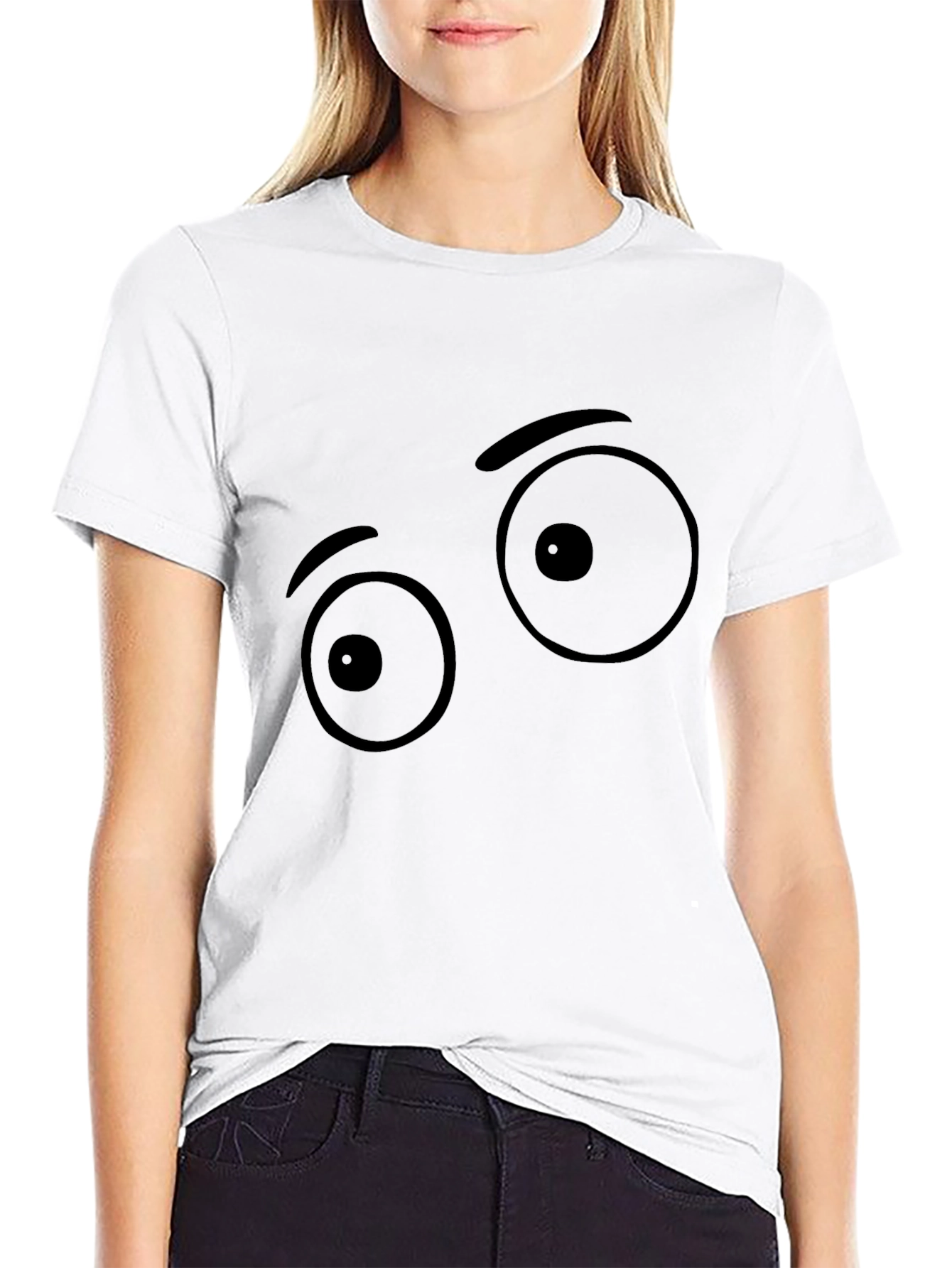 Funny Eye Graphic Black T-Shirt