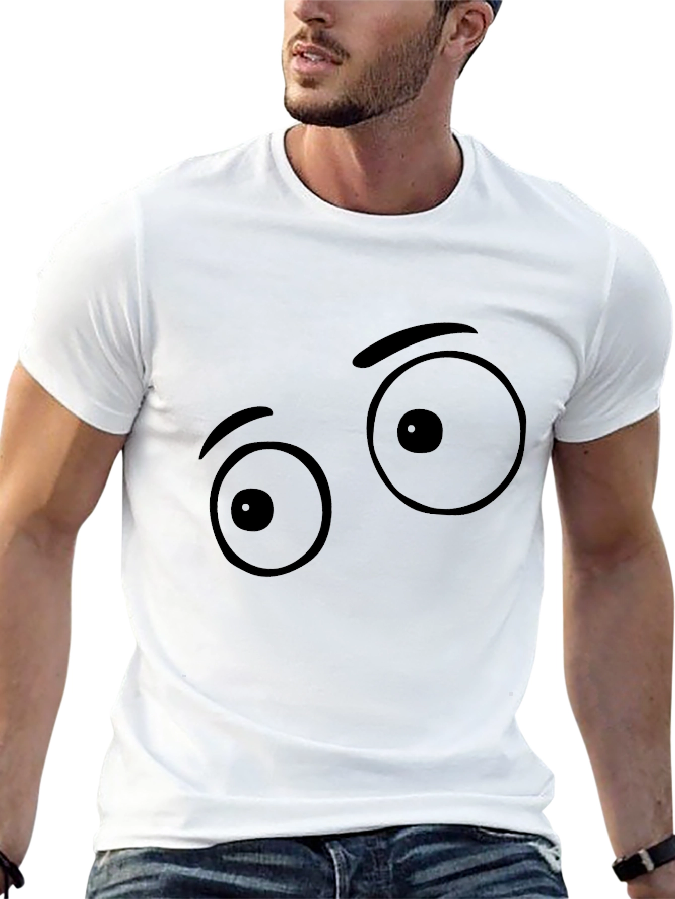 Funny Eye Graphic Black T-Shirt