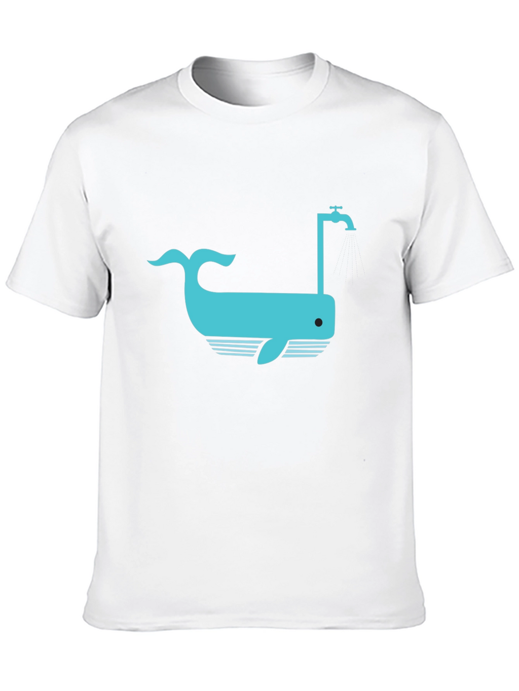 Whale Faucet Graphic Black T-Shirt