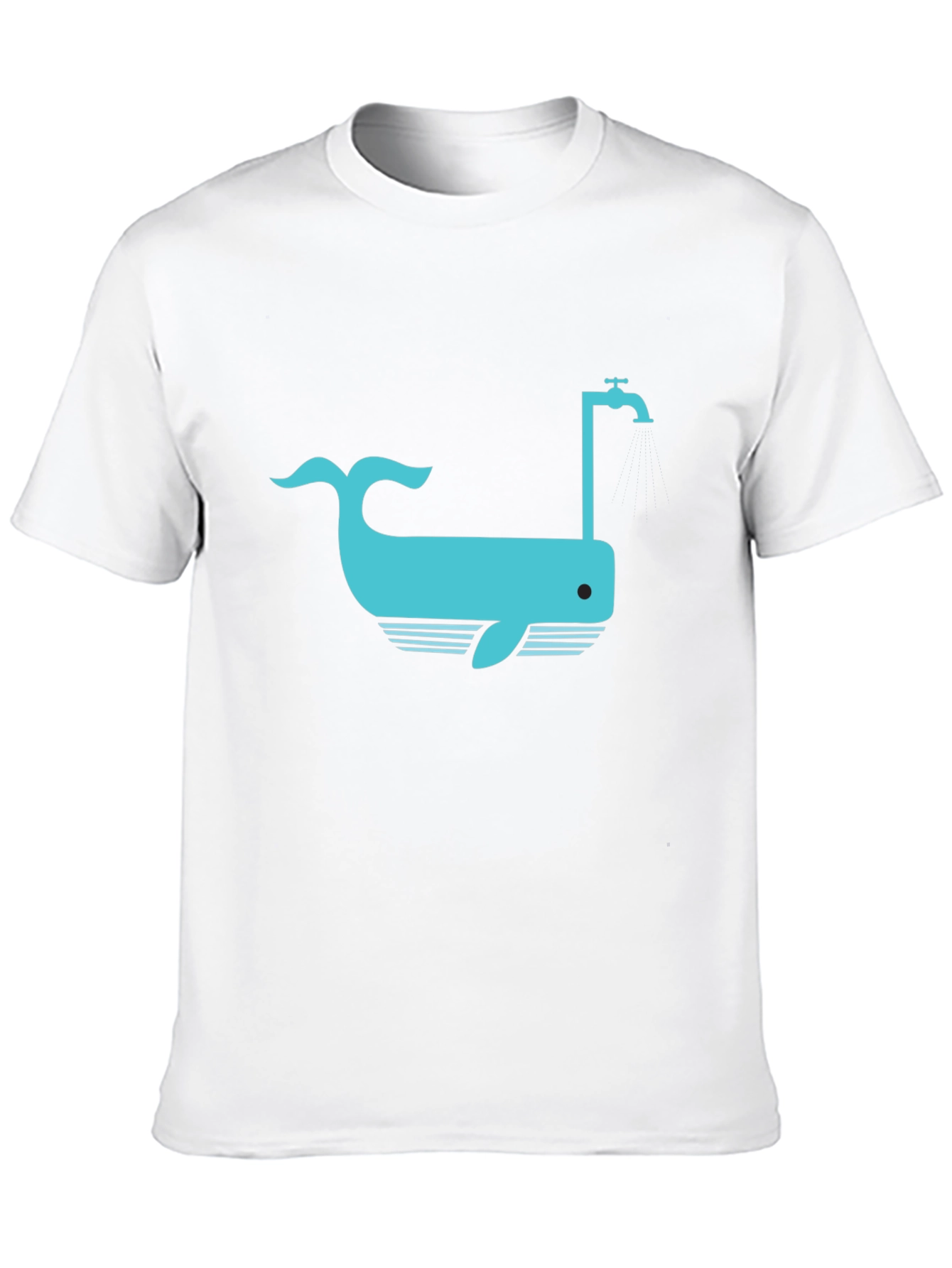 Whale Faucet Graphic Black T-Shirt