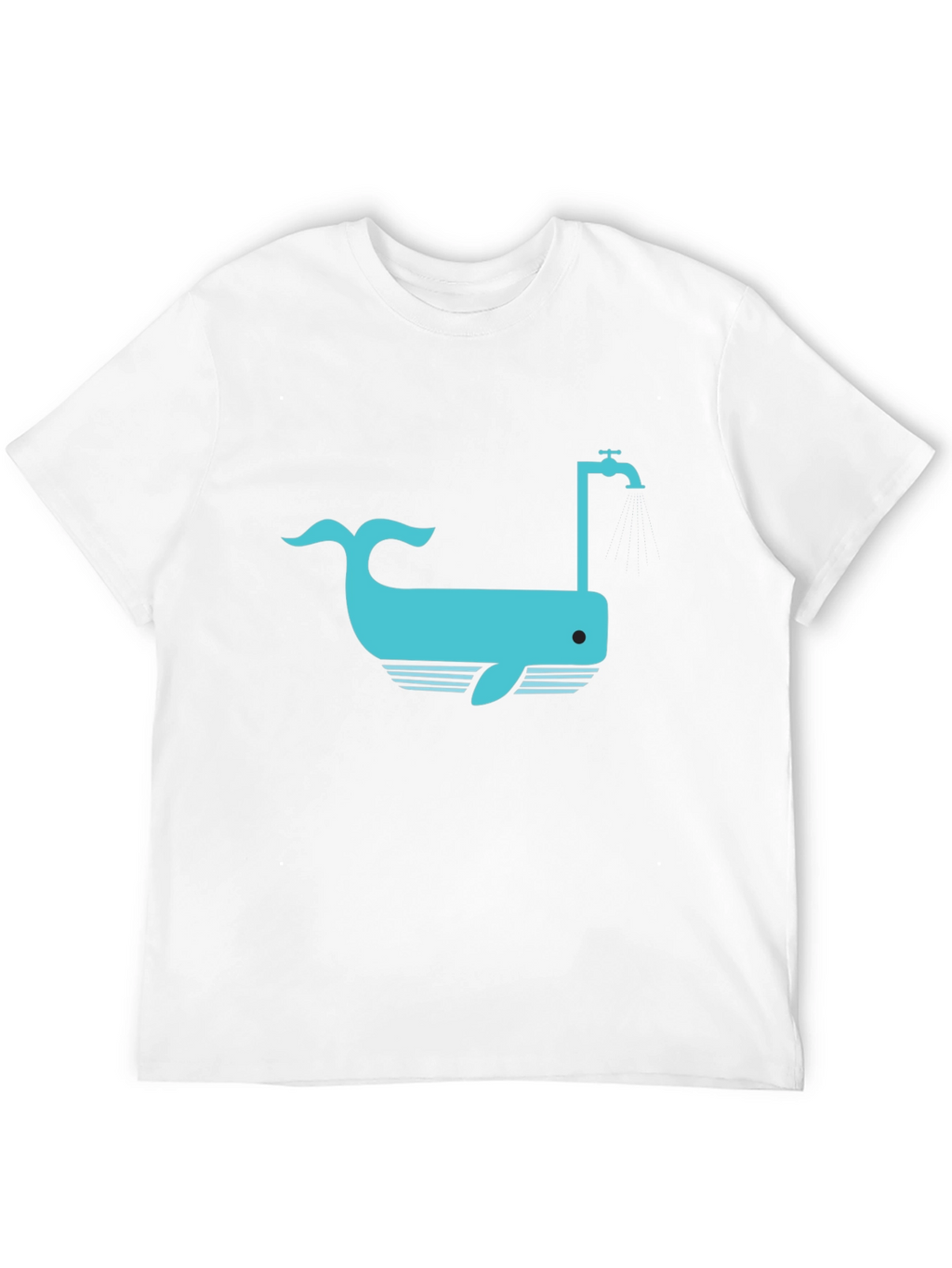Whale Faucet Graphic Black T-Shirt