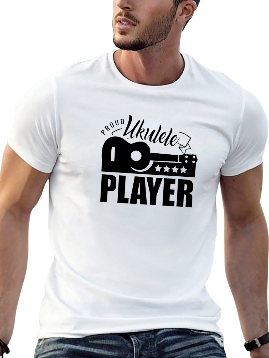 Proud Ukulele Player Black T-Shirt