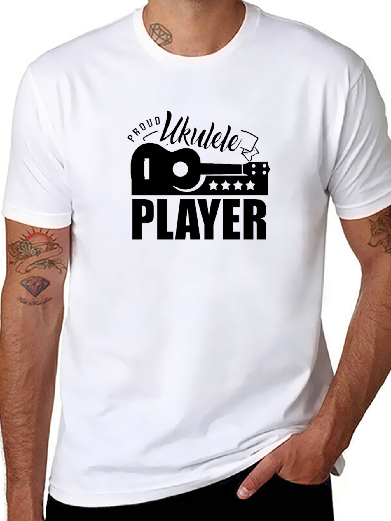 Proud Ukulele Player Black T-Shirt