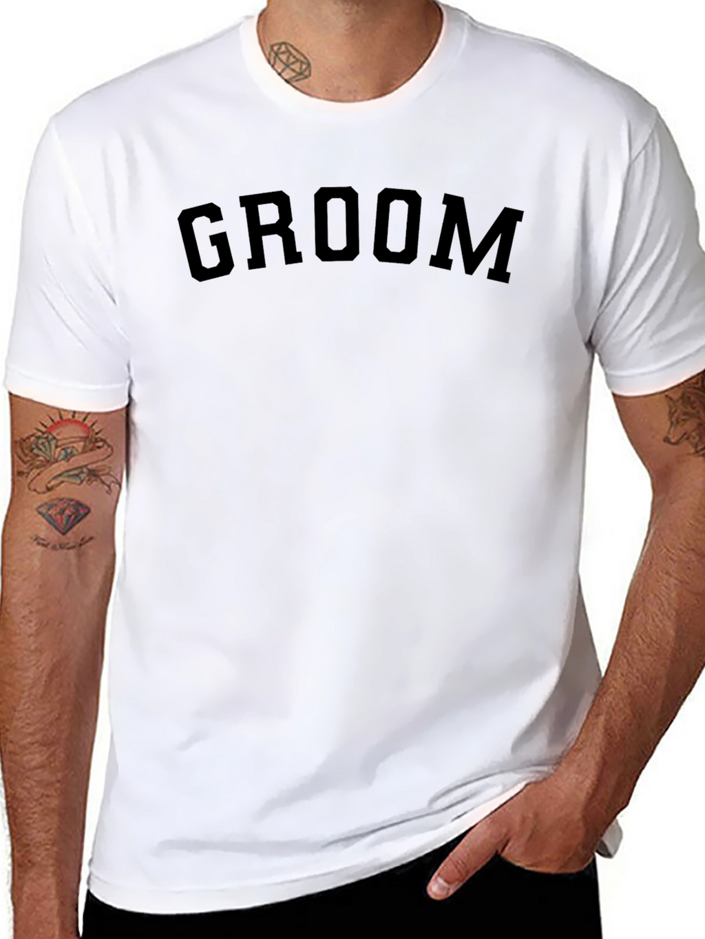 Groom Crew Neck T-Shirt - Black