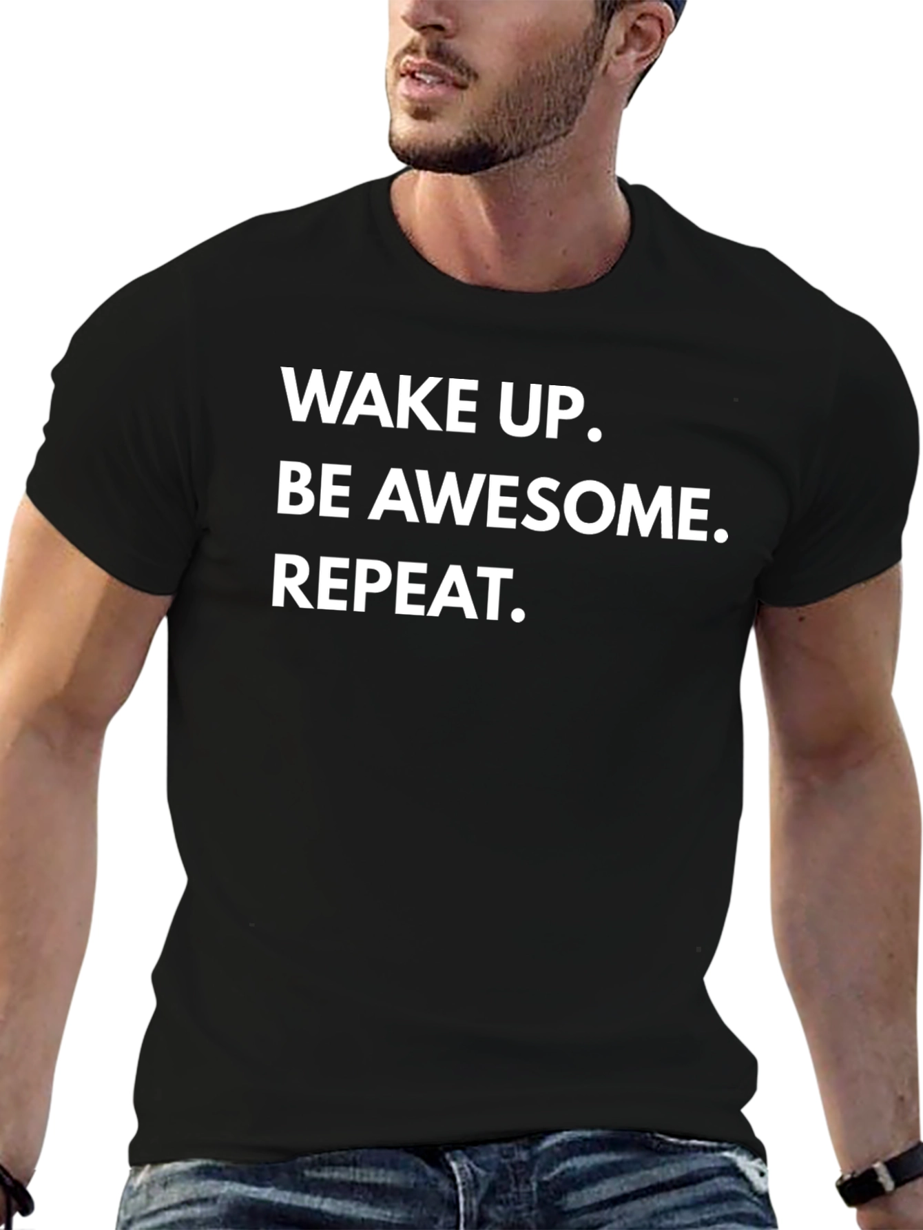 Wake Up Be Awesome Repeat Graphic Tee