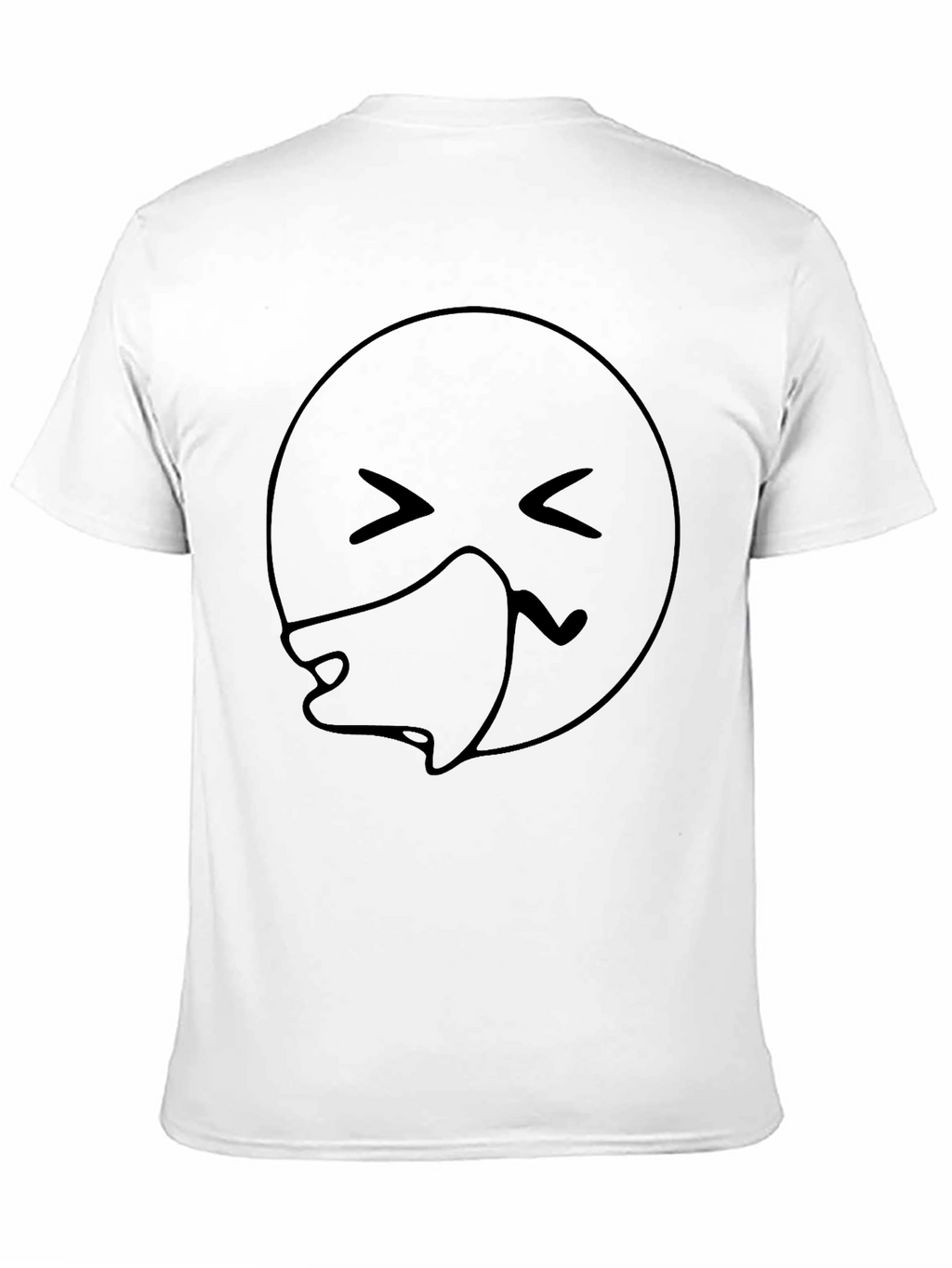 Sneezing Emoji Black T-Shirt - Unisex Casual Tee