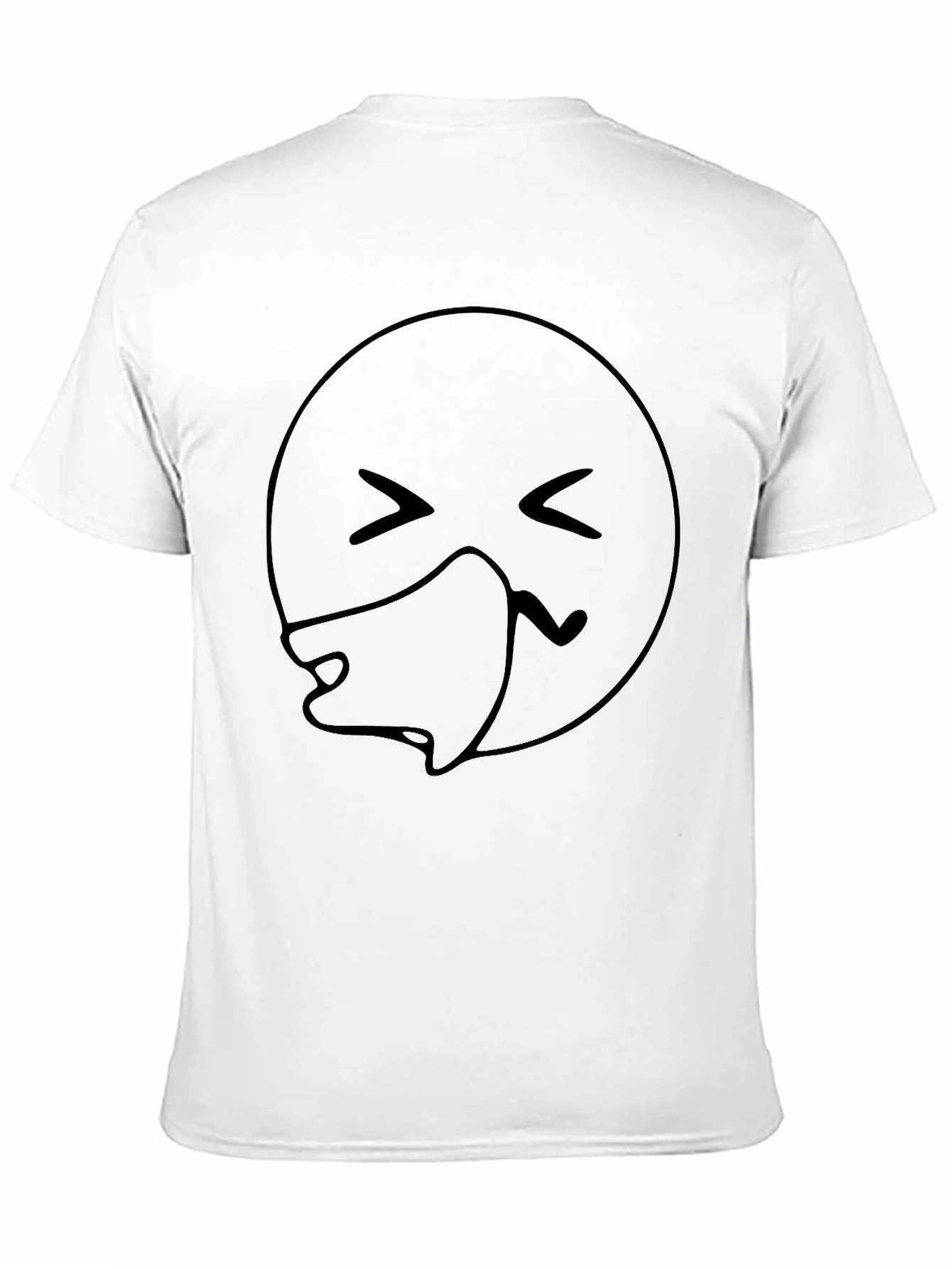 Sneezing Emoji Black T-Shirt - Unisex Casual Tee
