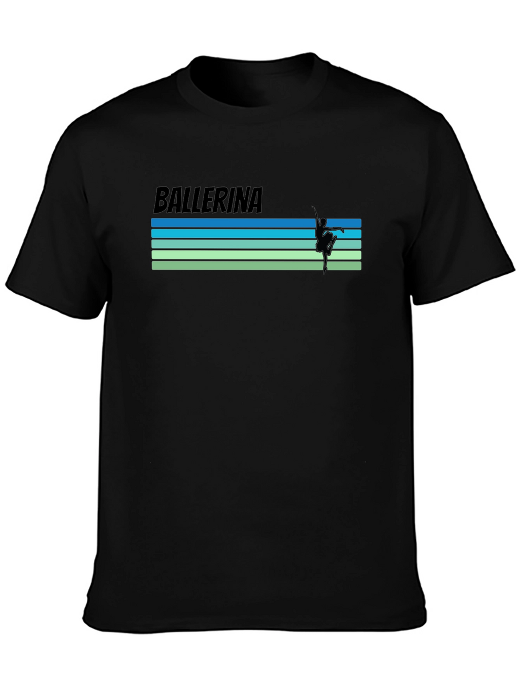 Ballerina Graphic T-Shirt - Retro Stripe Design