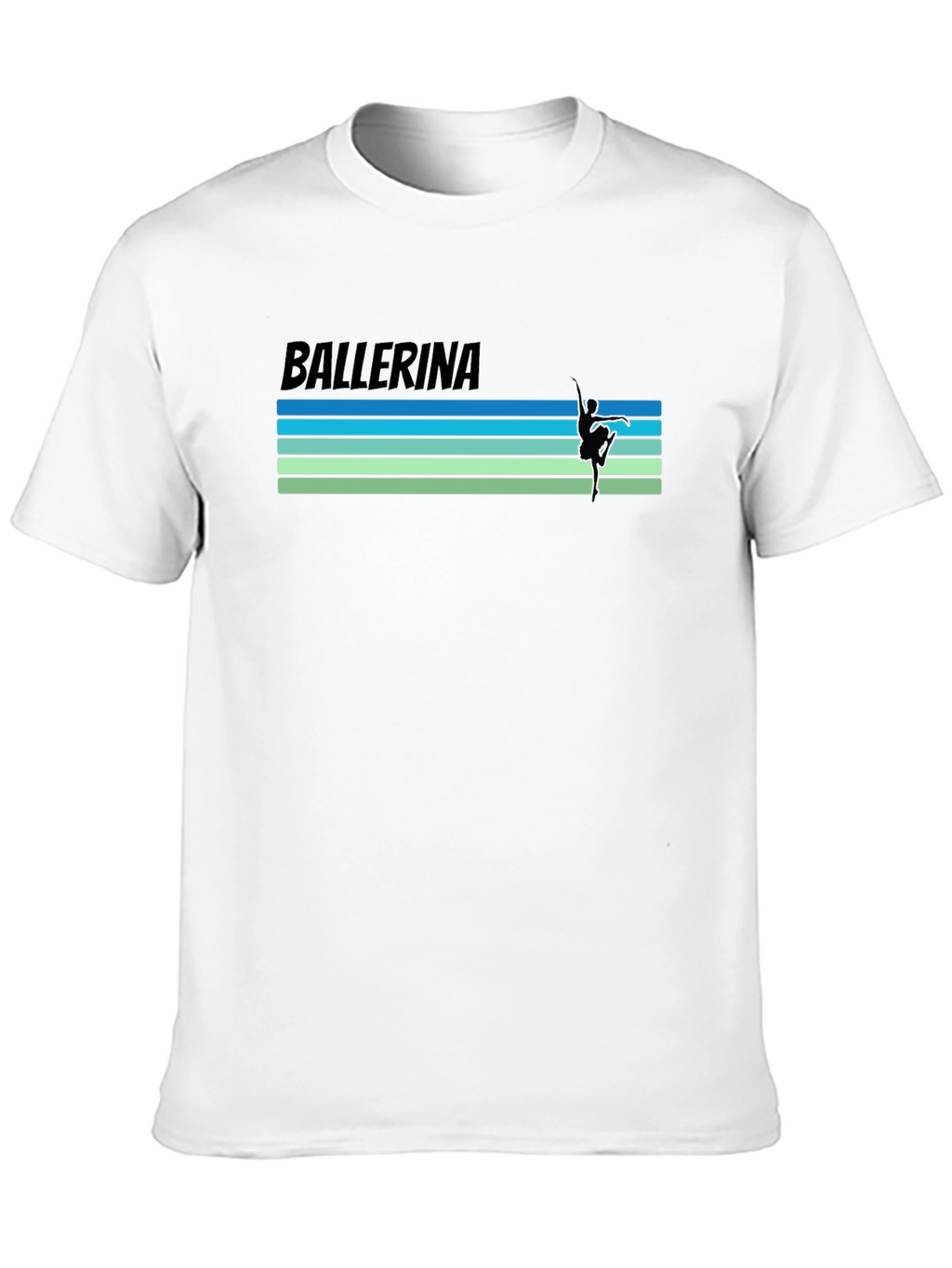 Ballerina Graphic T-Shirt - Retro Stripe Design