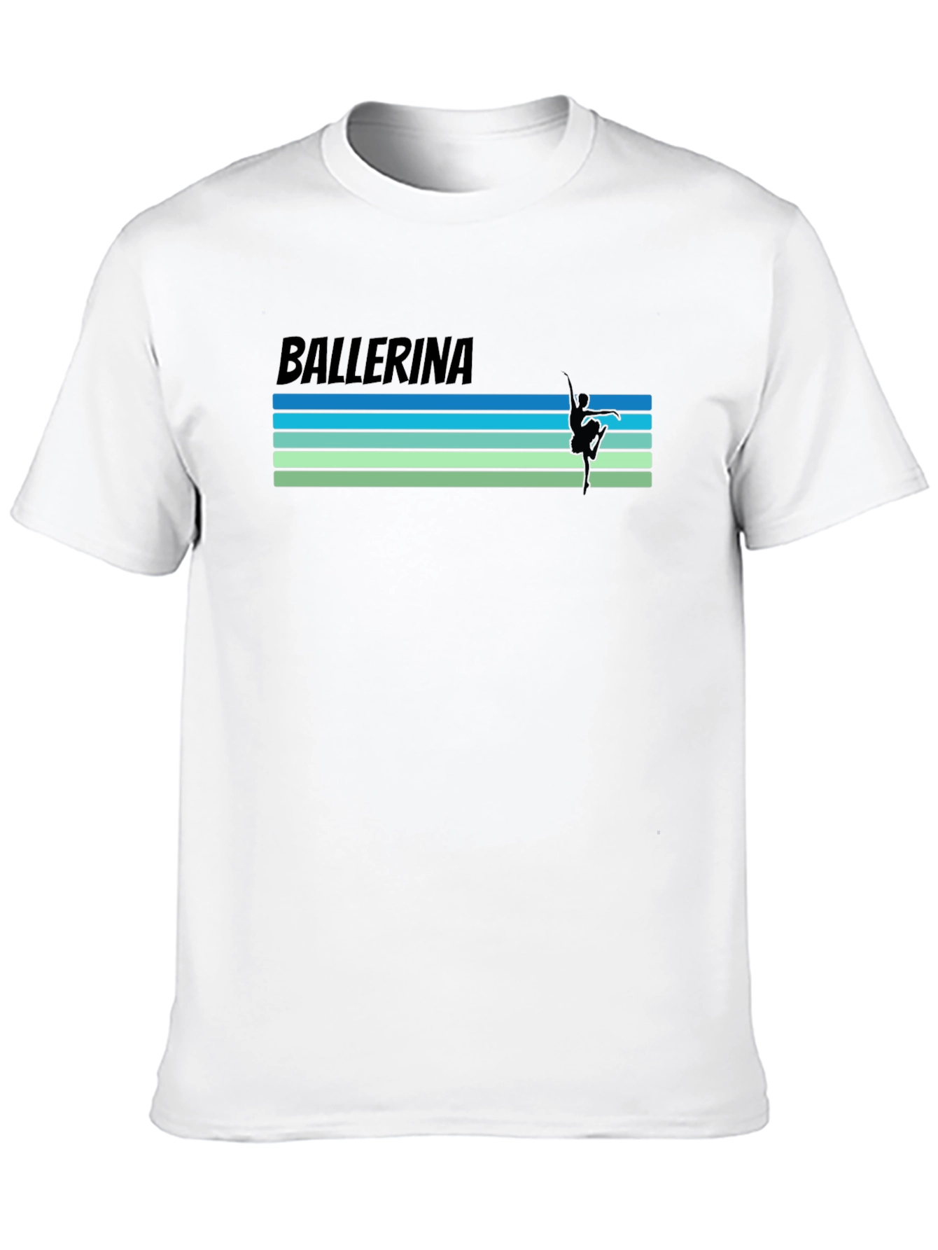 Ballerina Graphic T-Shirt - Retro Stripe Design