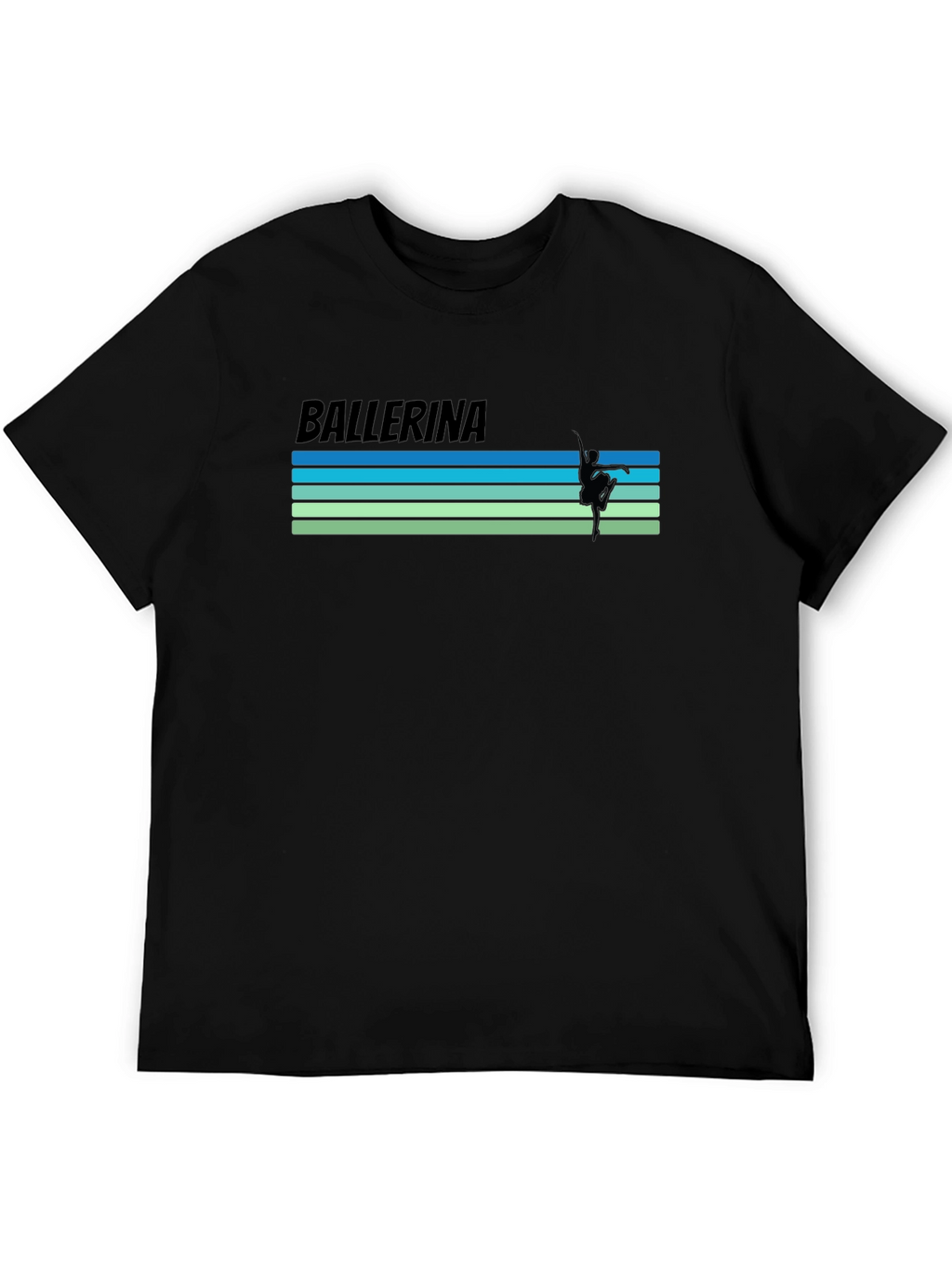 Ballerina Graphic T-Shirt - Retro Stripe Design