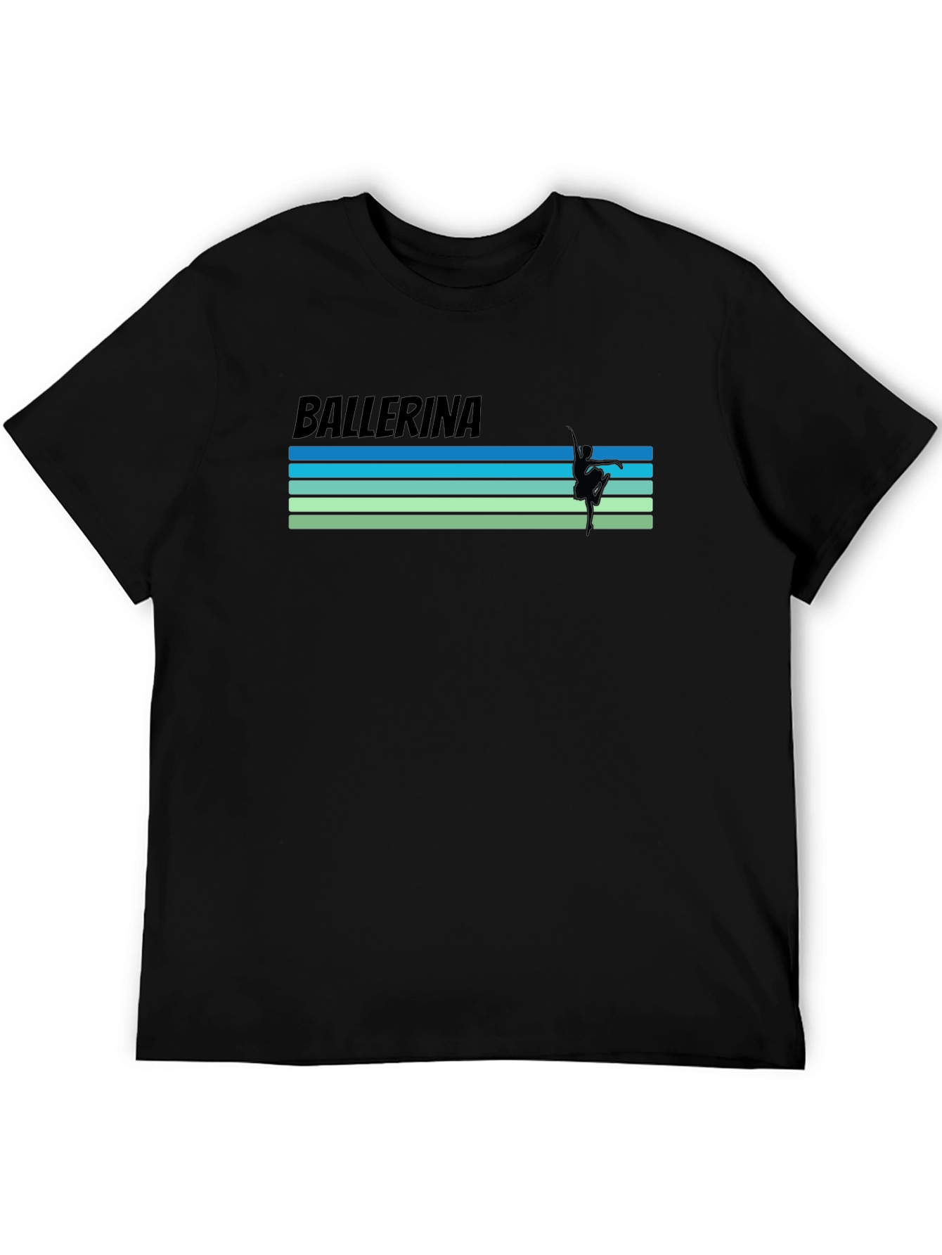 Ballerina Graphic T-Shirt - Retro Stripe Design