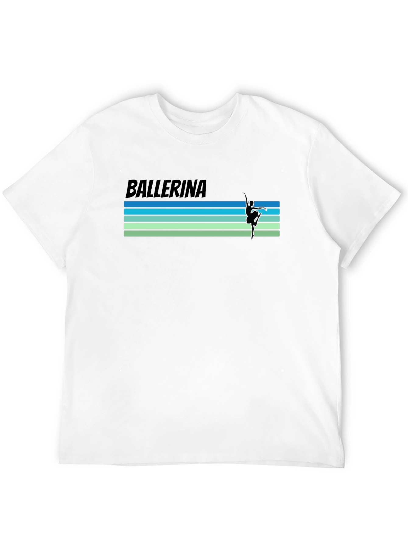 Ballerina Graphic T-Shirt - Retro Stripe Design