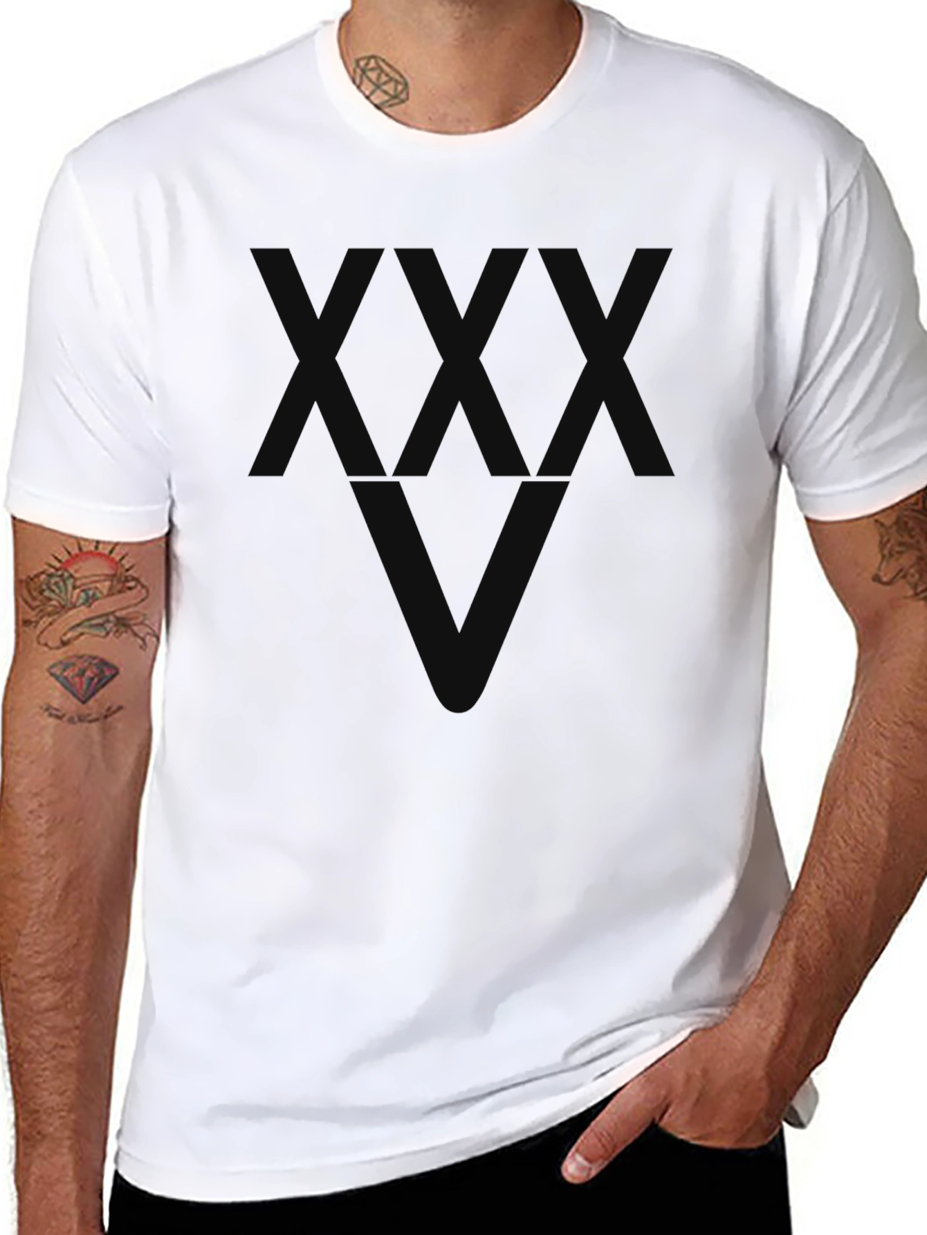 Mens Graphic Black T-Shirt - Geometric Design