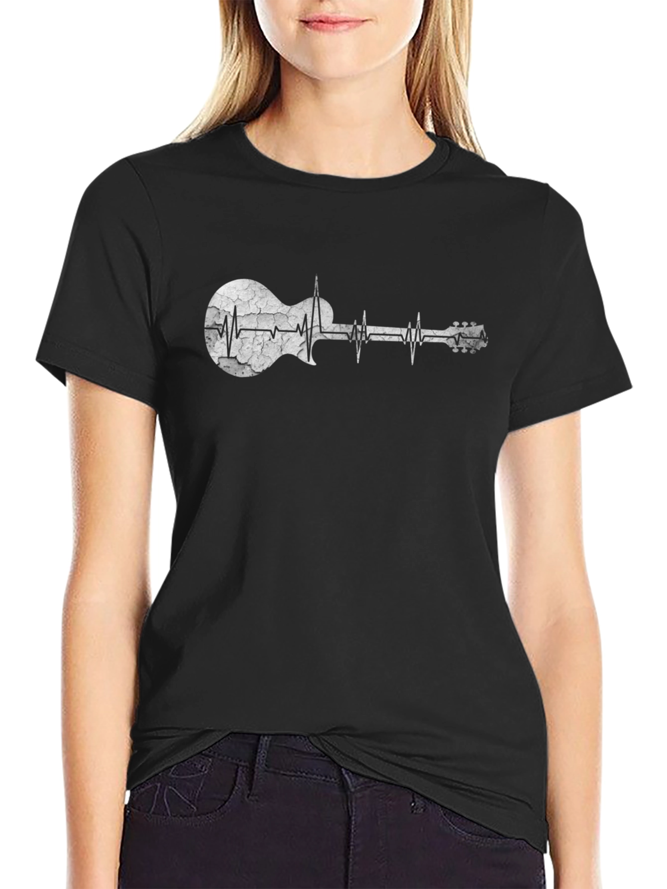 Guitar Heartbeat Graphic T-Shirt