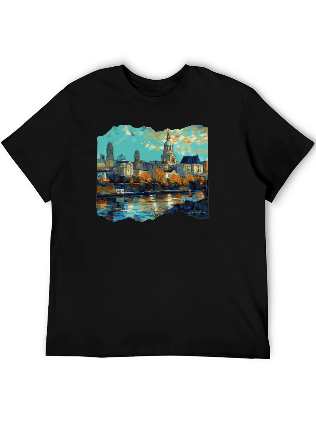 Cityscape Graphic Black T-Shirt