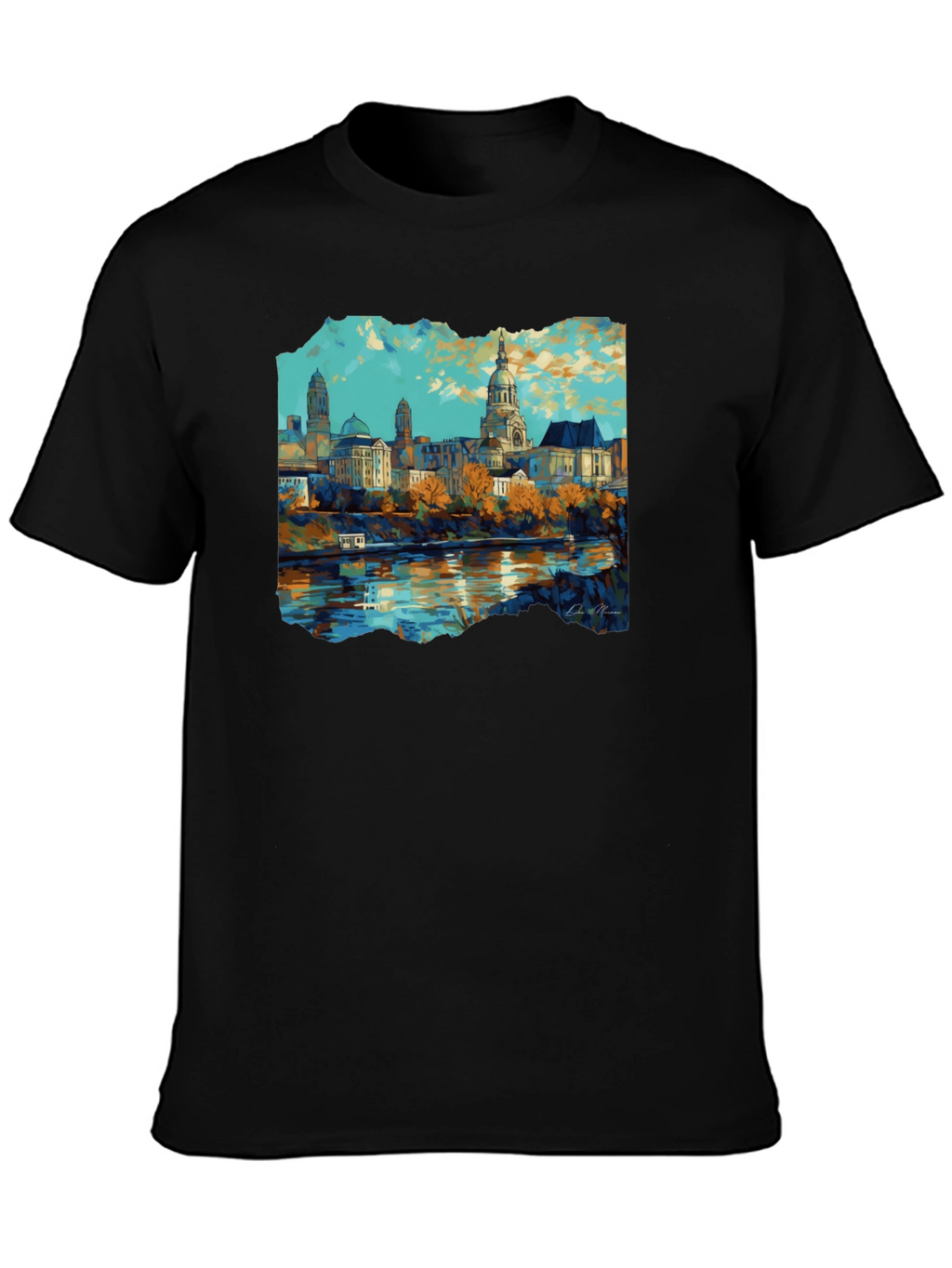 Cityscape Graphic Black T-Shirt