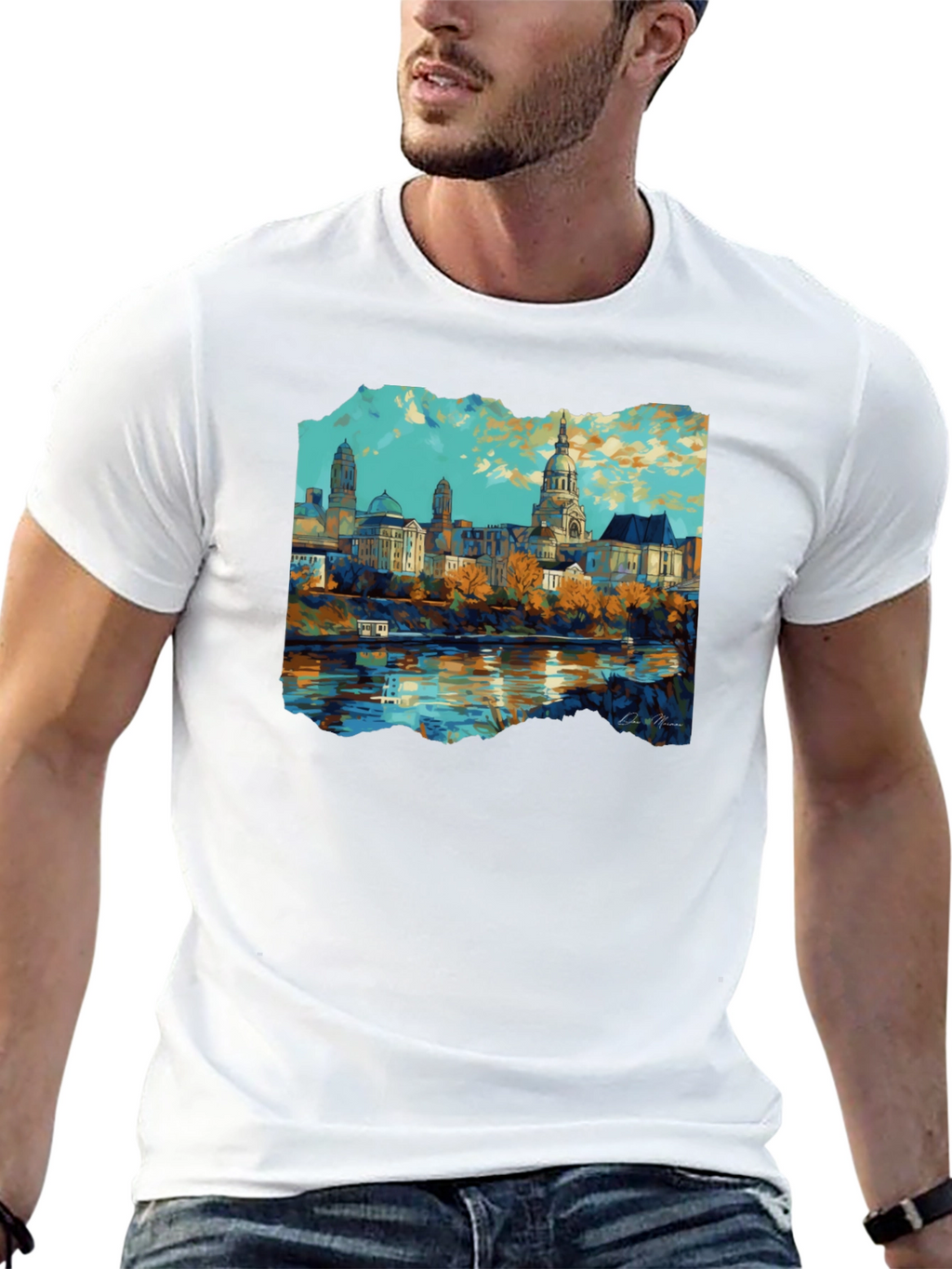Cityscape Graphic Black T-Shirt