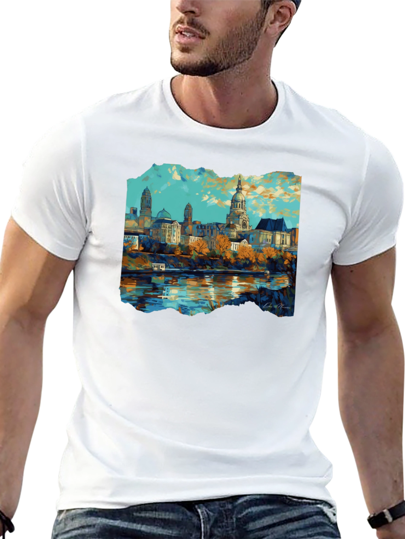 Cityscape Graphic Black T-Shirt