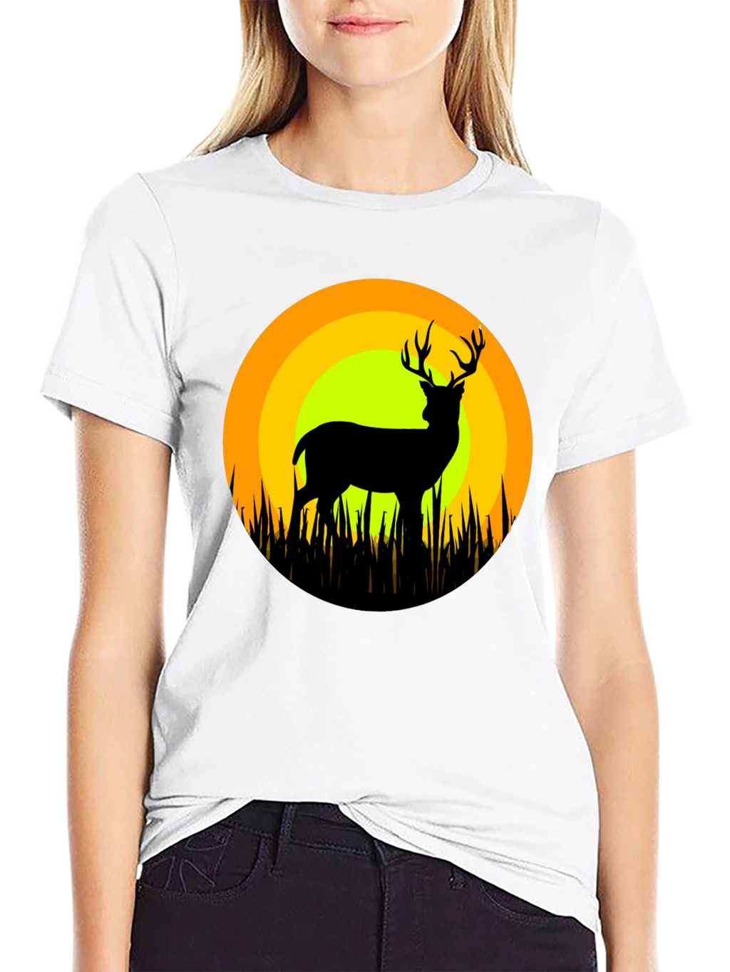 Deer Silhouette T-Shirt - Nature Inspired Graphic Tee