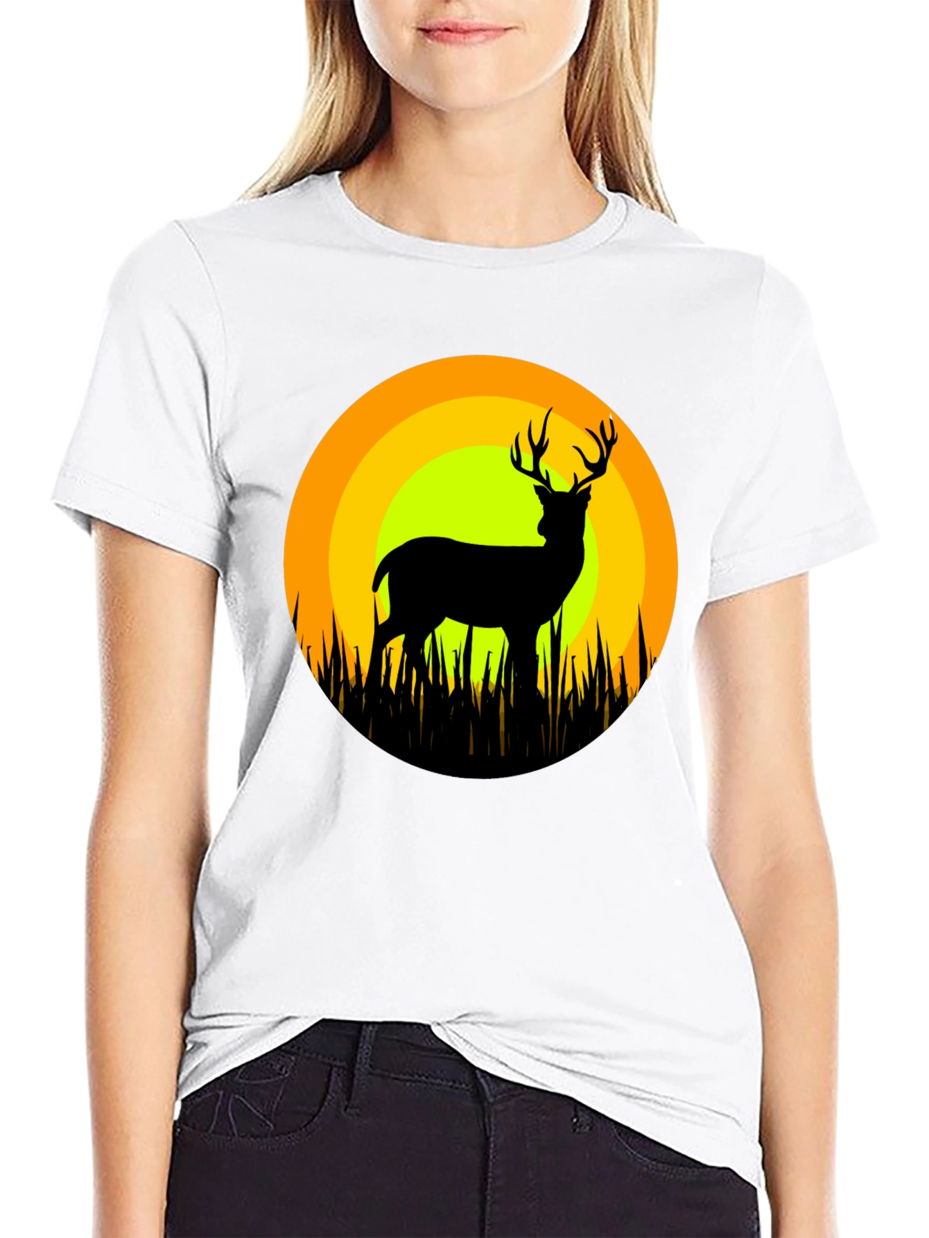Deer Silhouette T-Shirt - Nature Inspired Graphic Tee