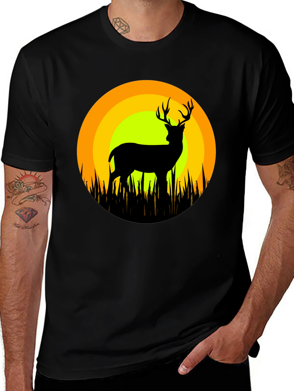 Deer Silhouette T-Shirt - Nature Inspired Graphic Tee